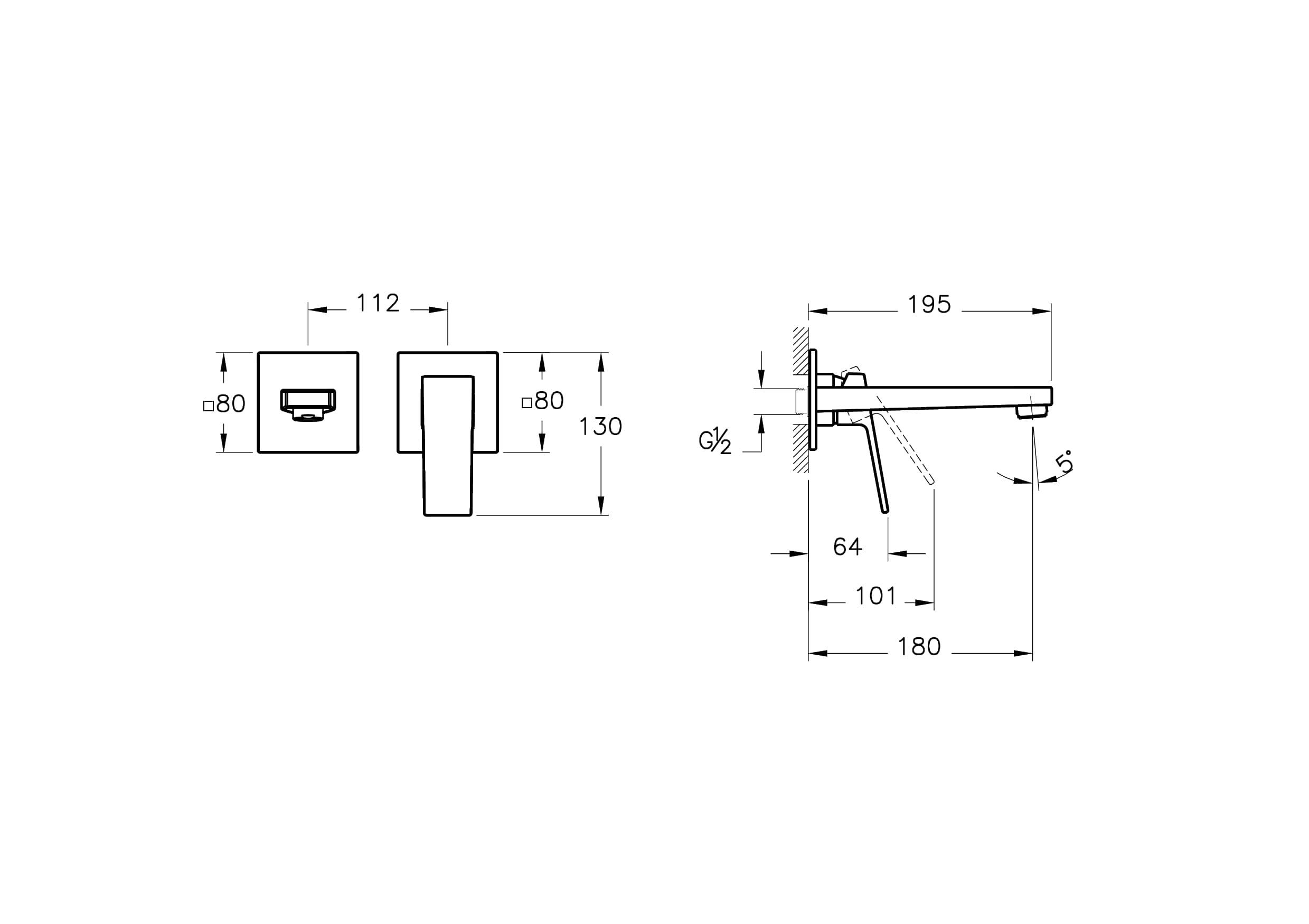 Artema Minimax Square Ankastre Lavabo Bataryası (Kısa) Fırçalı Altın A4359225