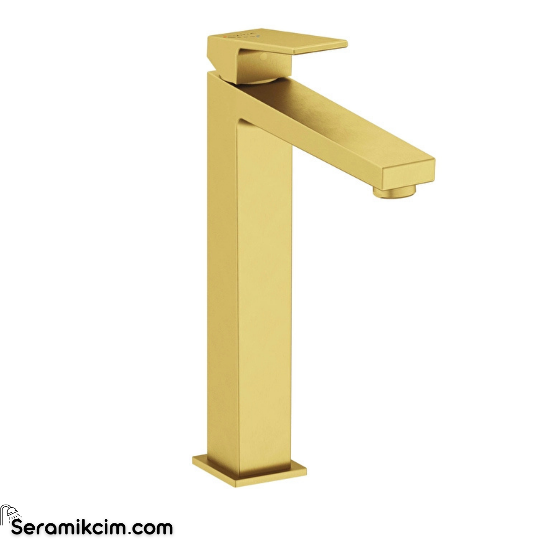 Artema Minimax Square Blueco Çanak Lavabo Bataryası Fırçalı Altın A4372425Enr