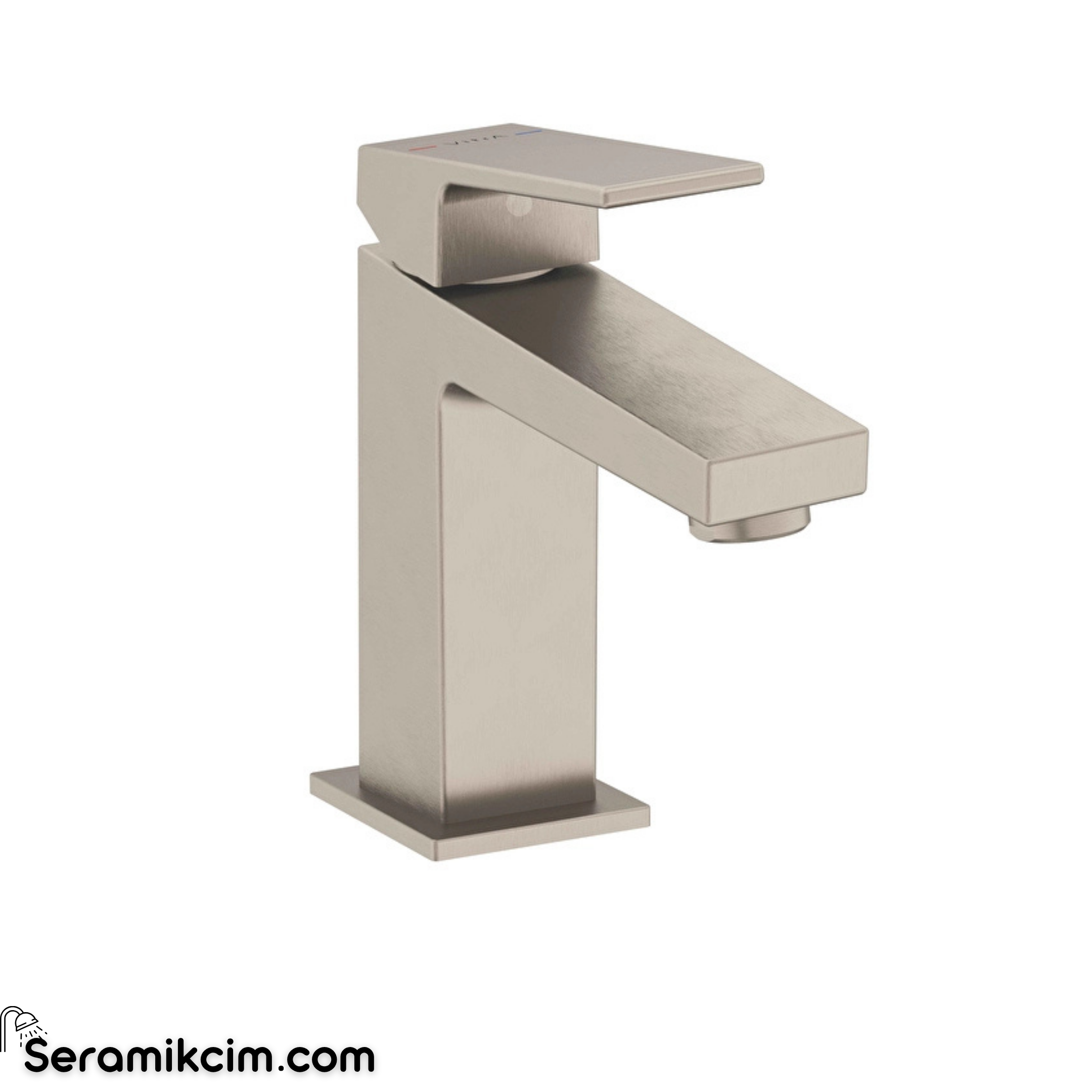 Artema Minimax Square Blueco Lavabo Bataryası Fırçalı Nikel A4372034ENR