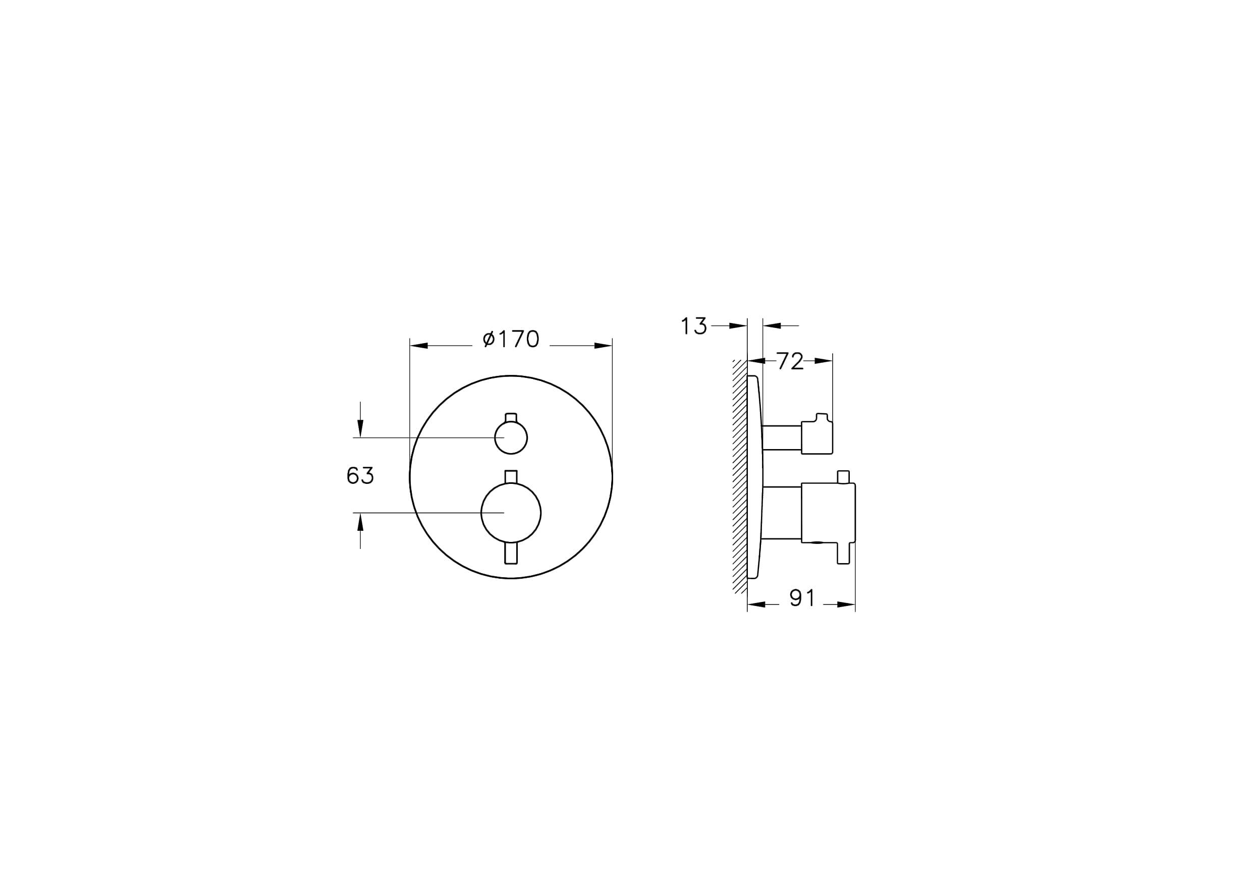 Artema Root Round Ankastre Termostatik Duş Bataryası (V-Box, Sıva Üstü Grubu) Fırçalı Altın A4334825