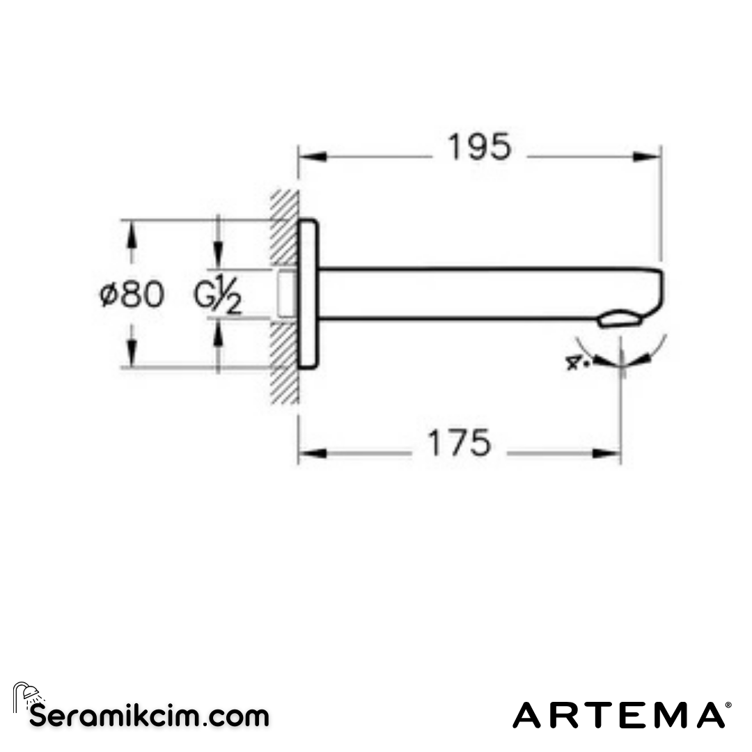 Artema Root Round Çıkış Ucu, Krom A42720 - A42720