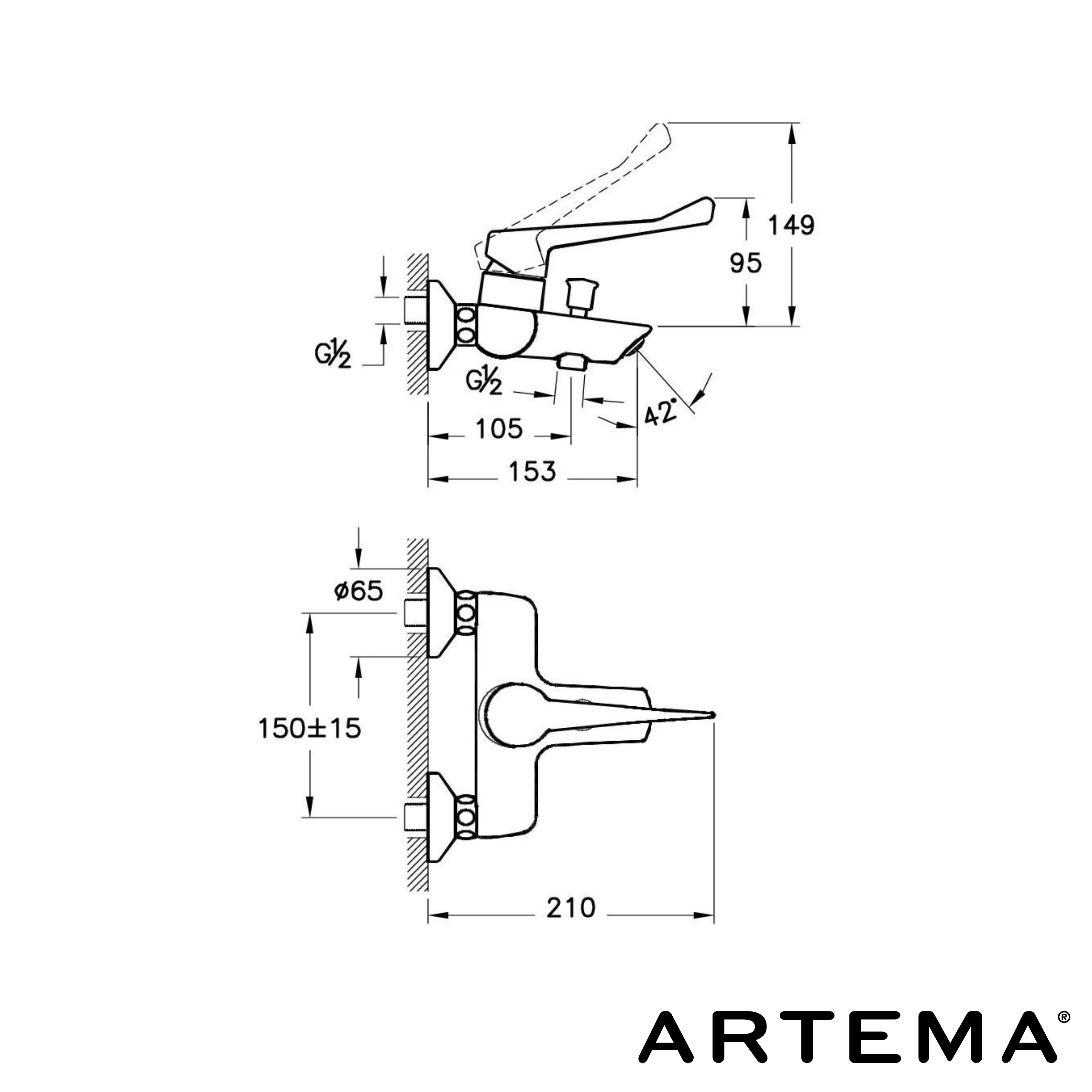 Artema Solid S Özel İhtiyaç Banyo Bataryası A42485