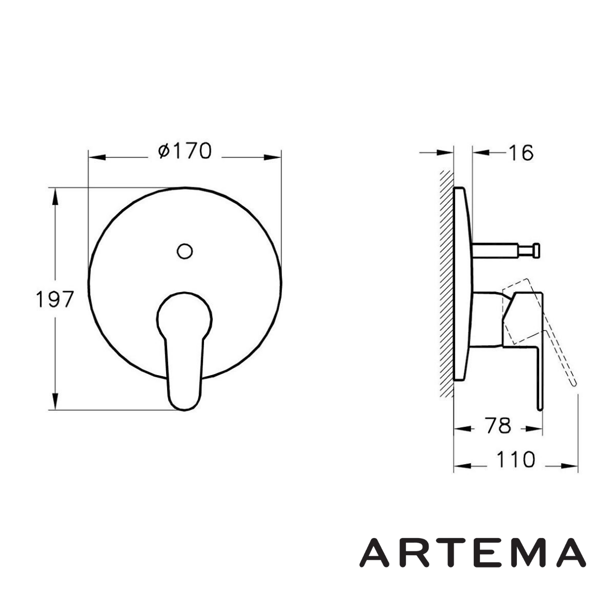 Artema Win S Ankastre Banyo Bataryası Sıva Üstü A42589