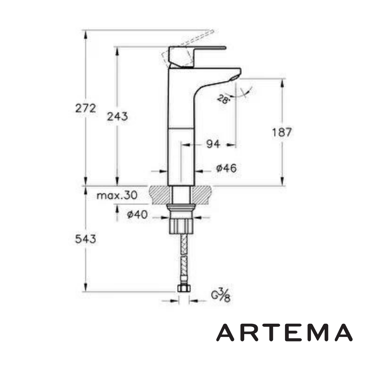 Artema Win S Çanak Lavabo Bataryası A42586