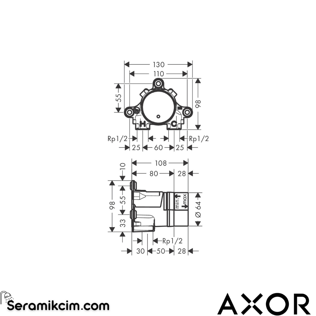 Axor Ankastre Lavabo Bataryası İç set 13625180