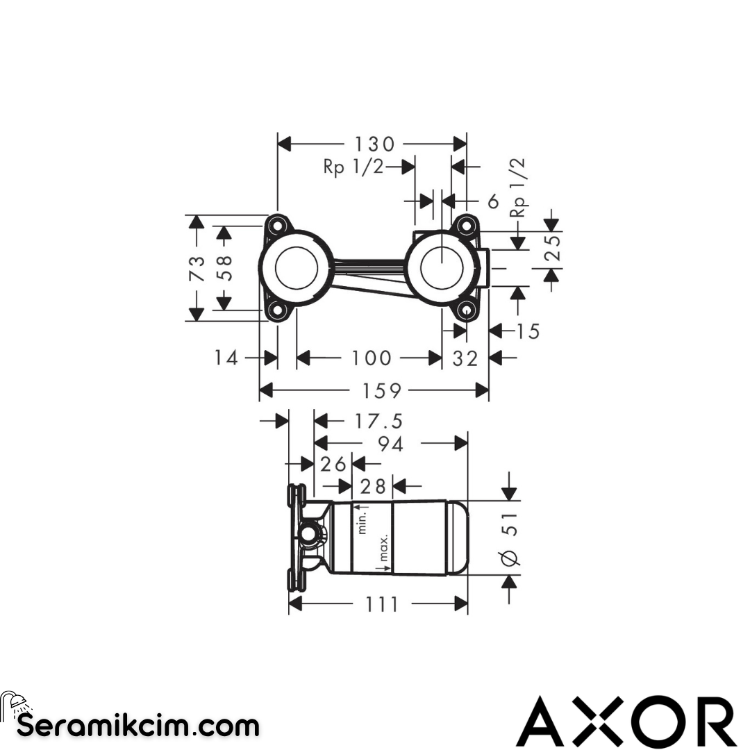 Axor Ankastre Lavabo Bataryası İç Set 13623180