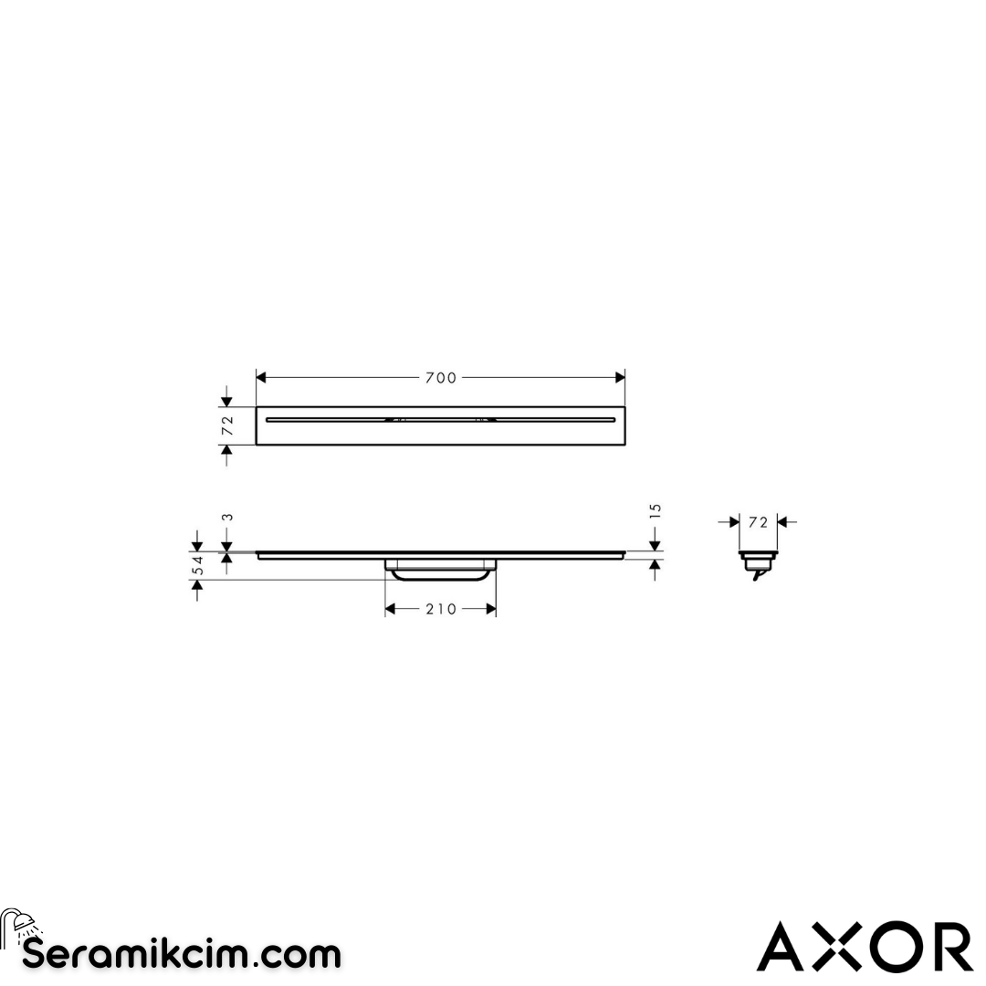 AXOR Drain Duş Kanalı 700 Krom 42520000