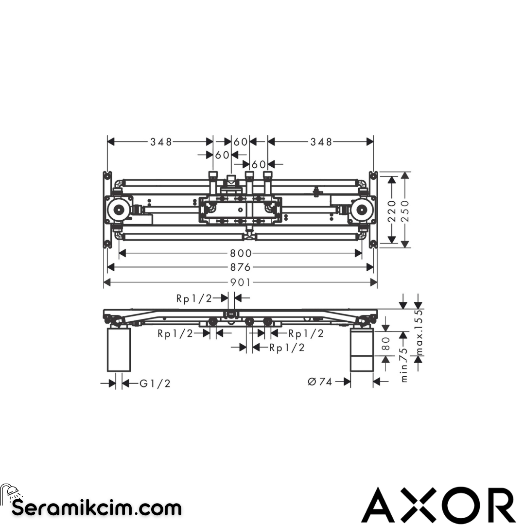 Axor ShowerHeaven 1200 4 jet İçset 10922180