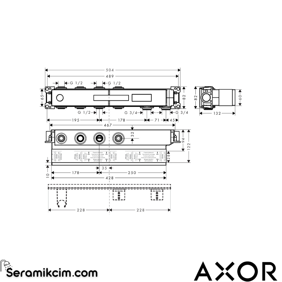 Axor Termostatik 2 Çıkışlı İç Set 18310180