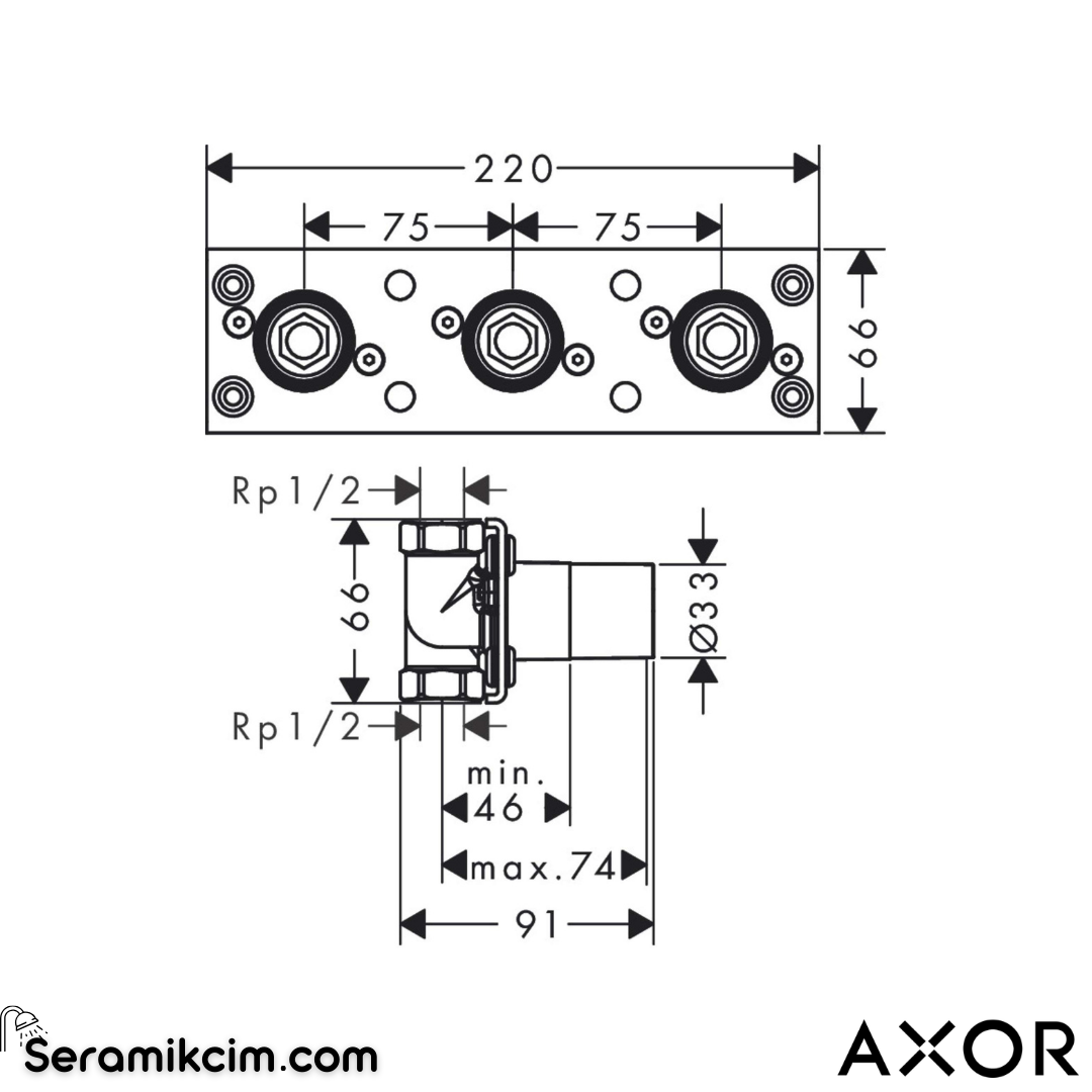 Axor Termostatik  Batarya 800 Aplike 45442180