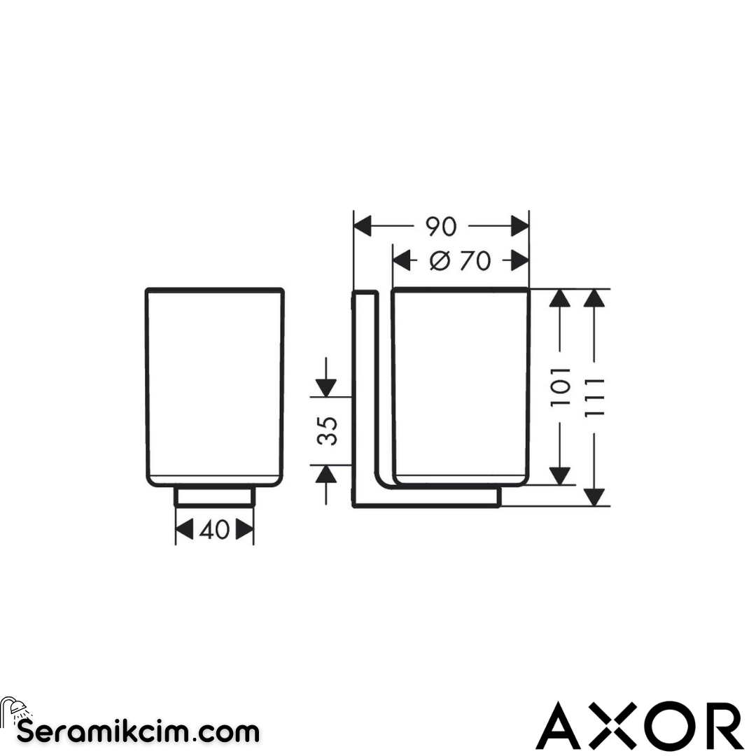 Axor Universal Rectangular Diş Fırçalığı Krom 42604000