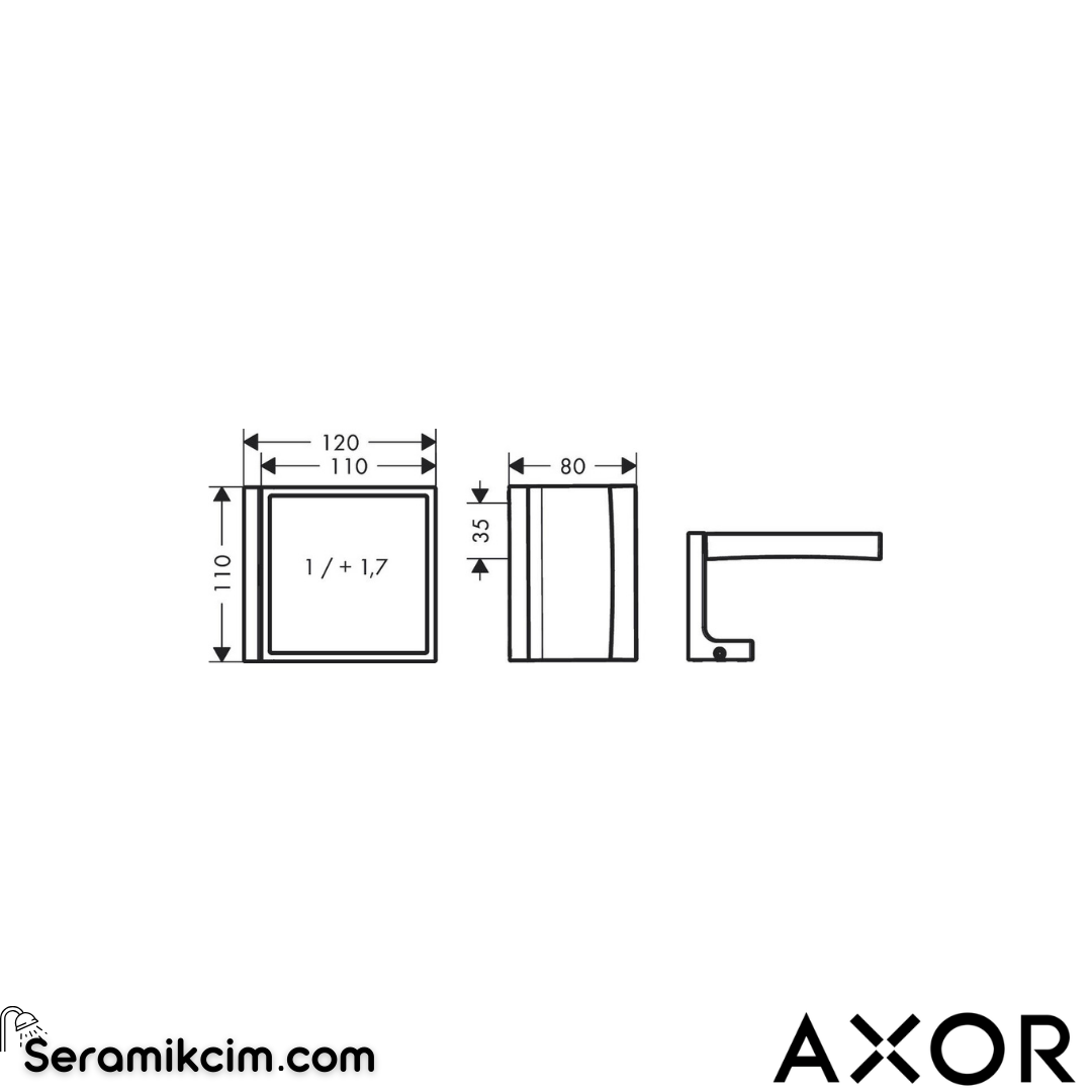 Axor Universal Rectangular Makyaj Aynası Krom 42649000
