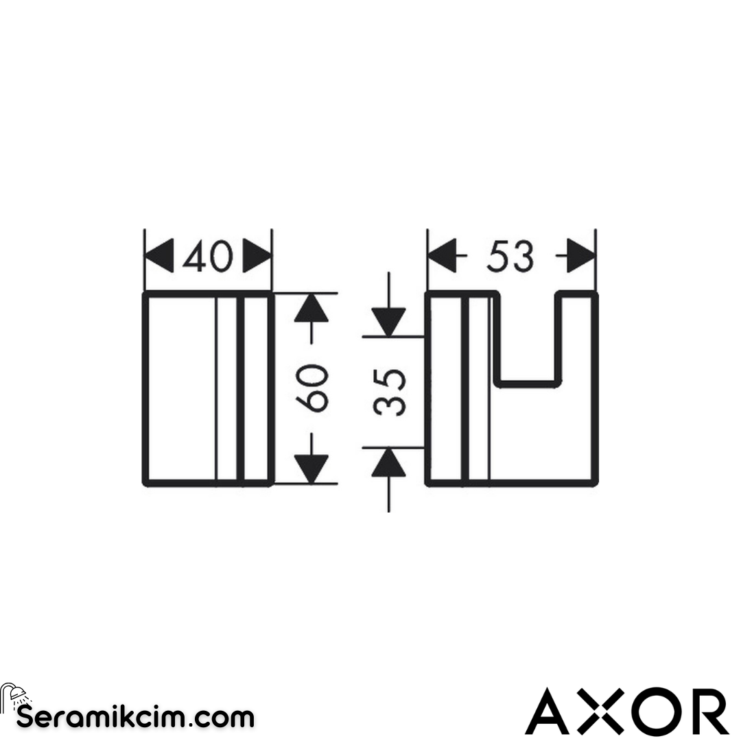 Axor Universal Rectangular Tekli Askılık Krom 42611000