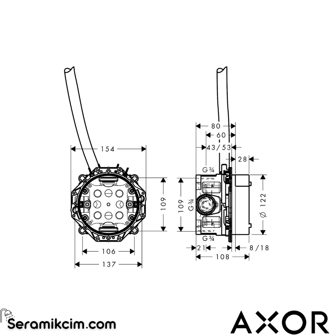 Axor Uno Fotoselli Lavabo Bataryası İçin İç Set 16182180