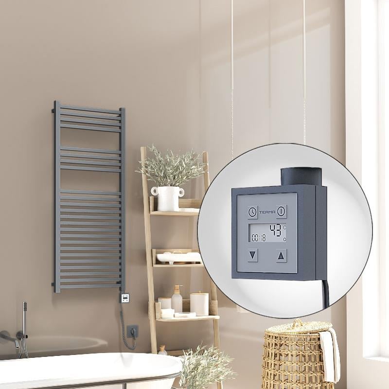 Barbados Elektrikli Havlupan 500x1200 Antrasit Texture (KTX3 Termostat) 600W Spiral Kablolu