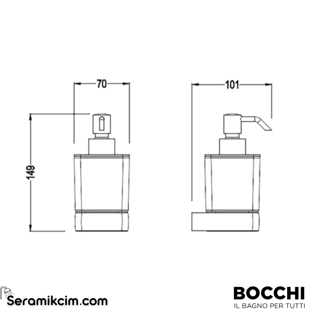 Bocchi Verona Sıvı Sabunluk Krom 3004-0012