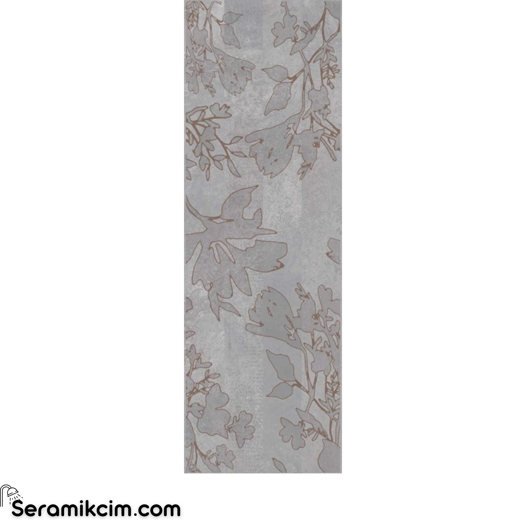 Çanakkale Seramik Cment Clay Mat Floral Dekor 3 Modül 40x120 R