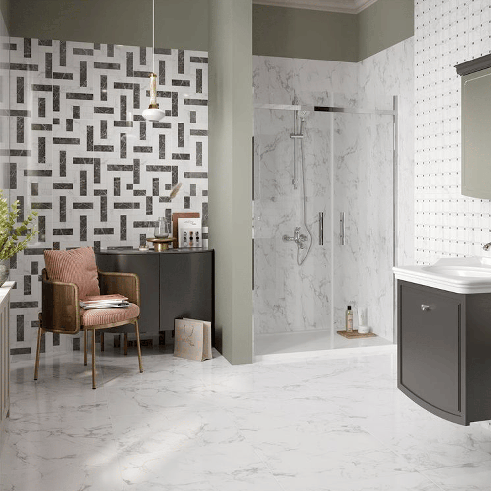 Çanakkale Seramik Fon-8937 Siena Siyah Beyaz Dekor  30X60 - 310100203320