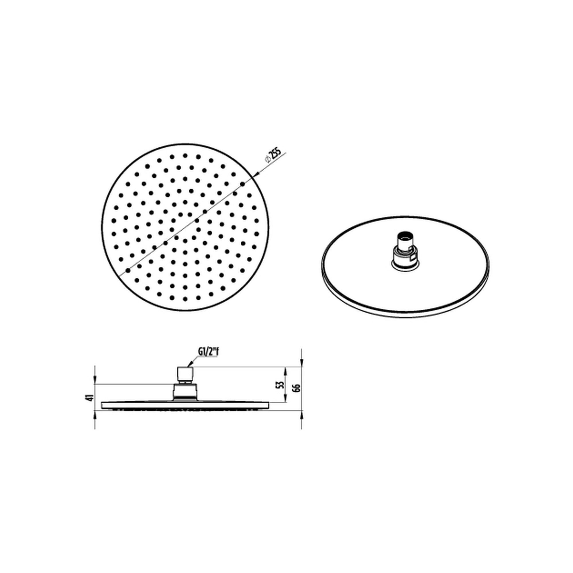 Creavit 25” Su Tasarruflu Tepe Duşu (Yuvarlak) DS.SH360