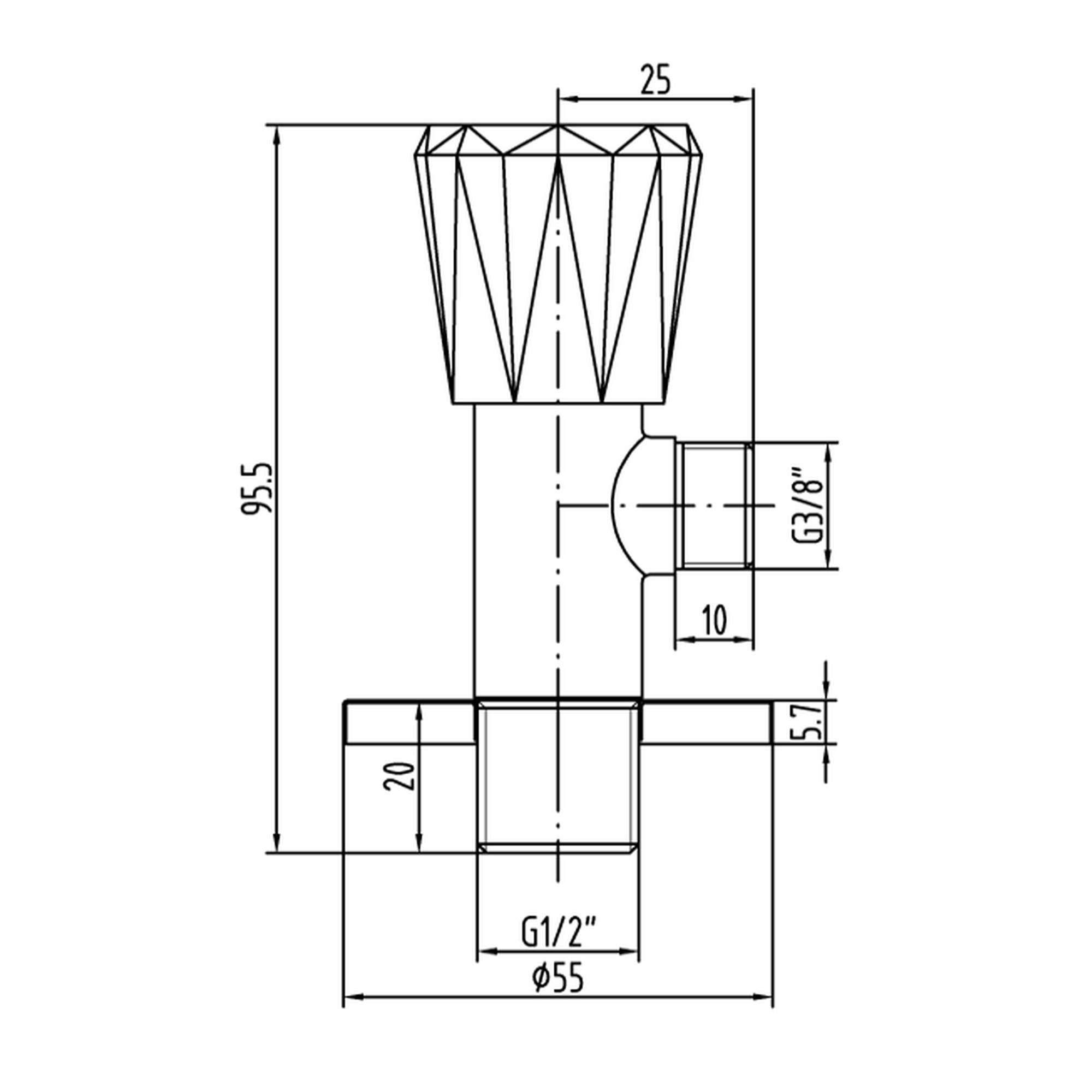 Creavit Aç-Kapa Ara Musluk (Krom) 1/2'' - 3/8'' MS.CF04