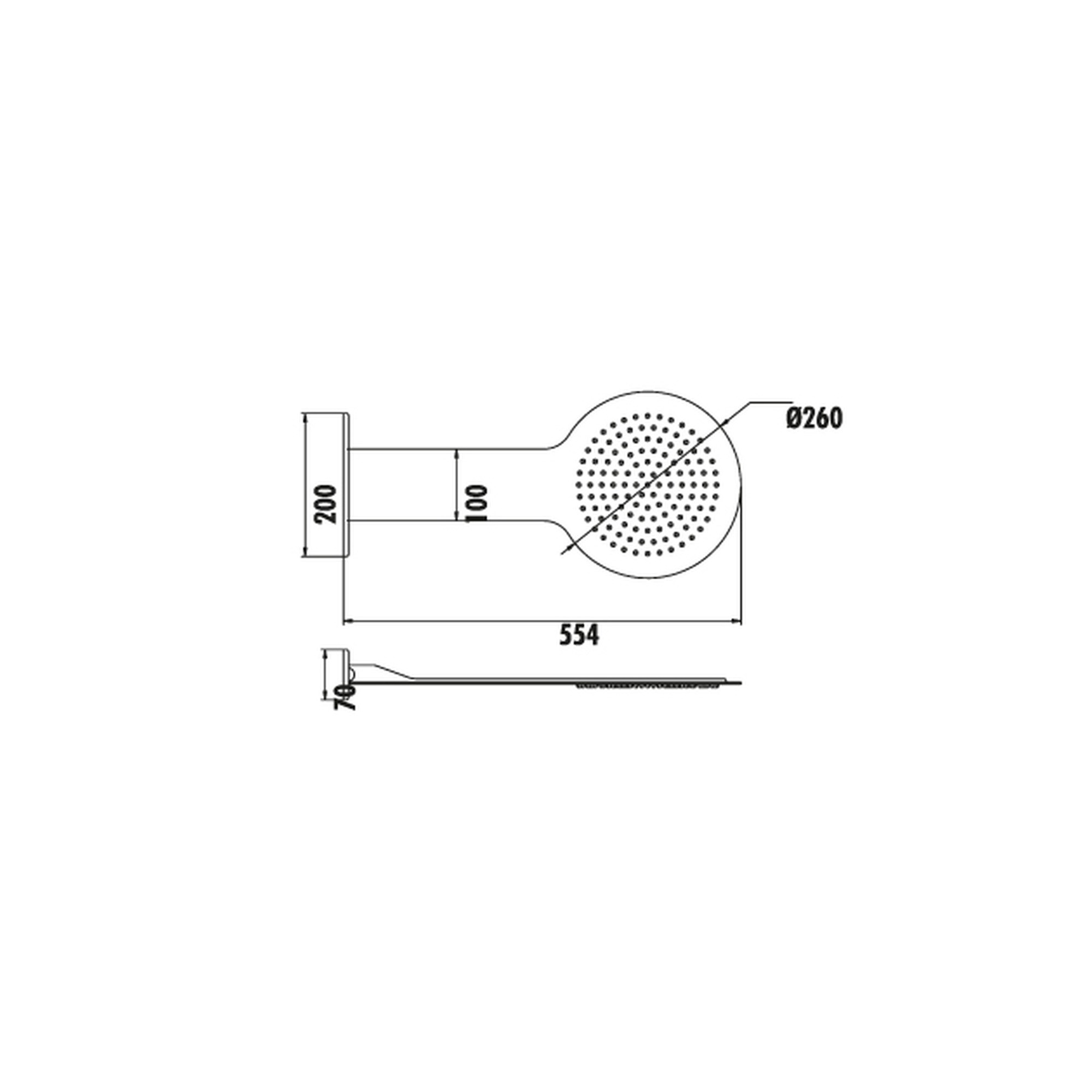 Creavit Ankastre Paslanmaz Tepe Duş Başlığı Oval DS.SH5020
