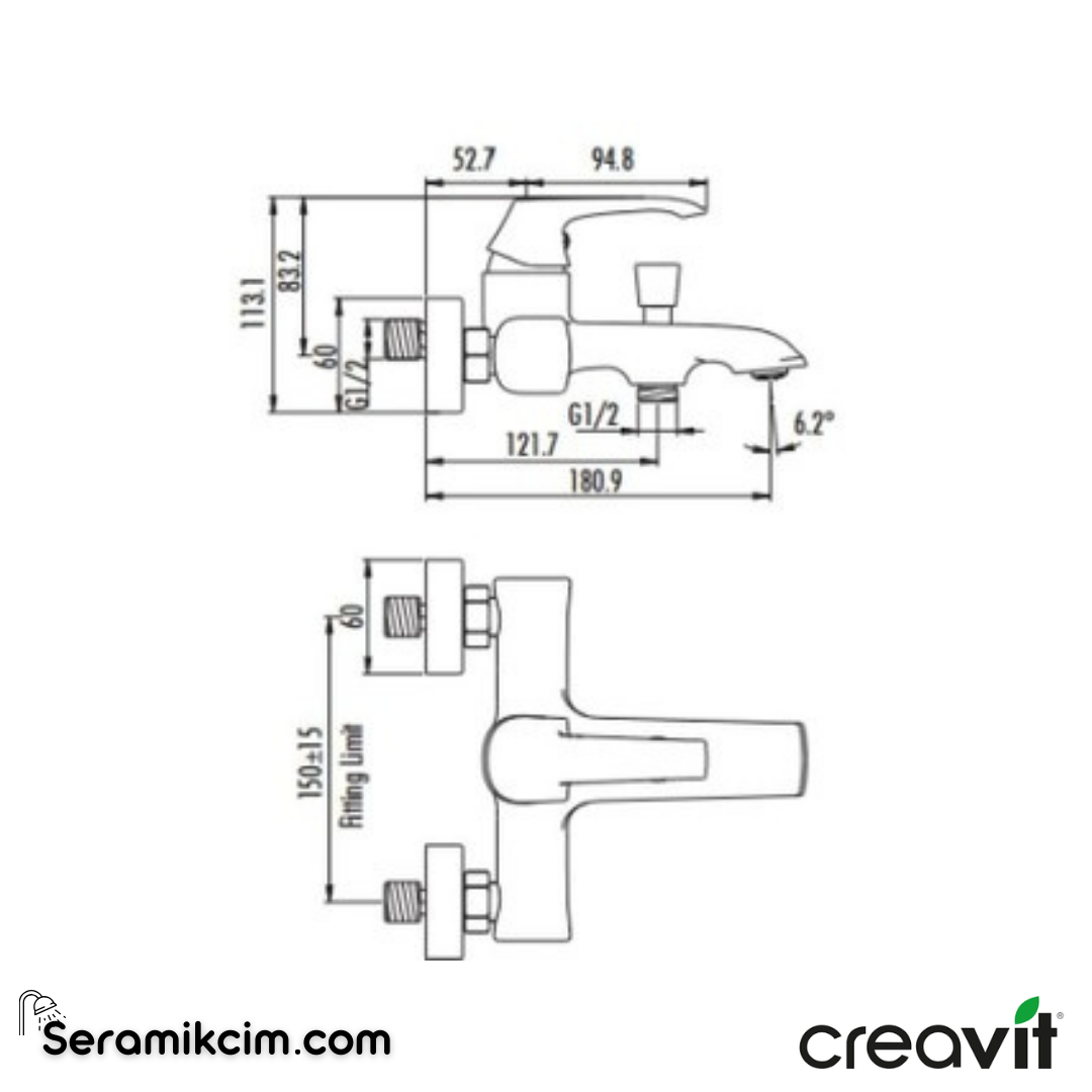 Creavit Avangart Banyo Armatürü  BTU.AG2500 - BTU.AG2500