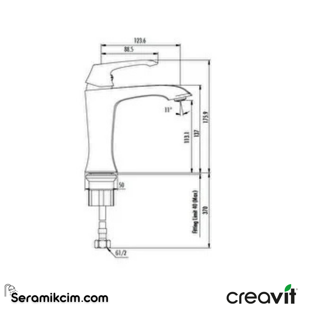Creavit Avangart Lavabo Armatürü  BTU.AG1500 - BTU.AG1500