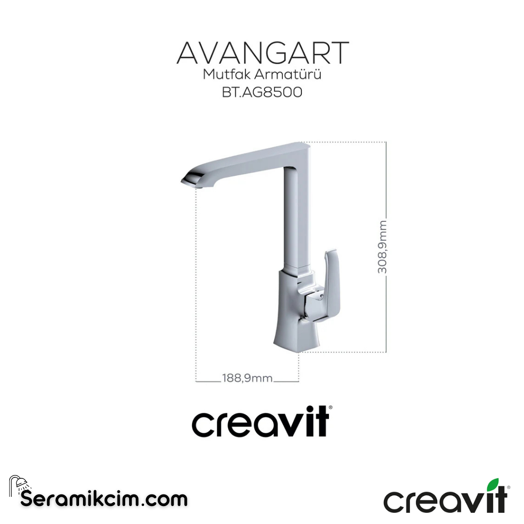 Creavit Avangart Tek Gövde Eviye Armatürü  BTU.AG8500 - BTU.AG8500
