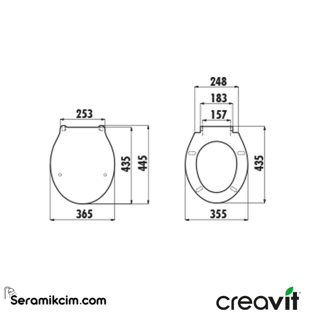 Creavit Basic TP.PM. Beyaz Klozet Kapağı KC0001.01.0000E - KC0001.01.0000E