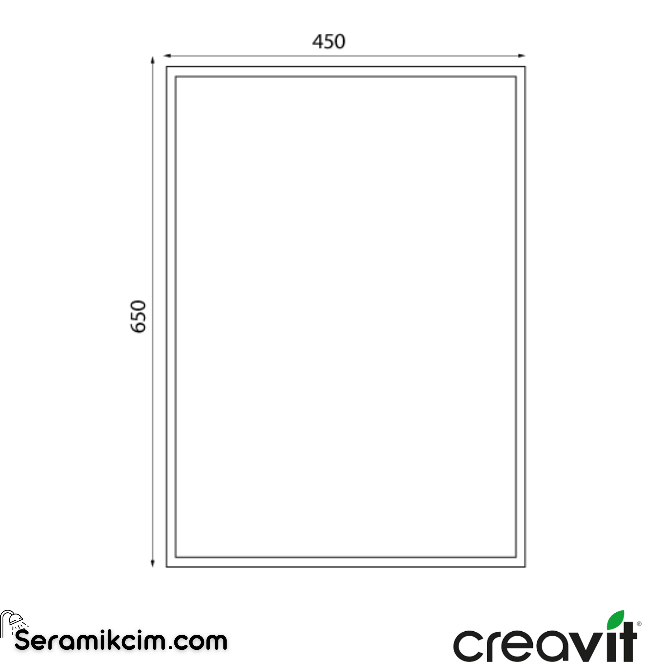Creavit Bed.Engelli Aynası (45x65 cm ) TB500