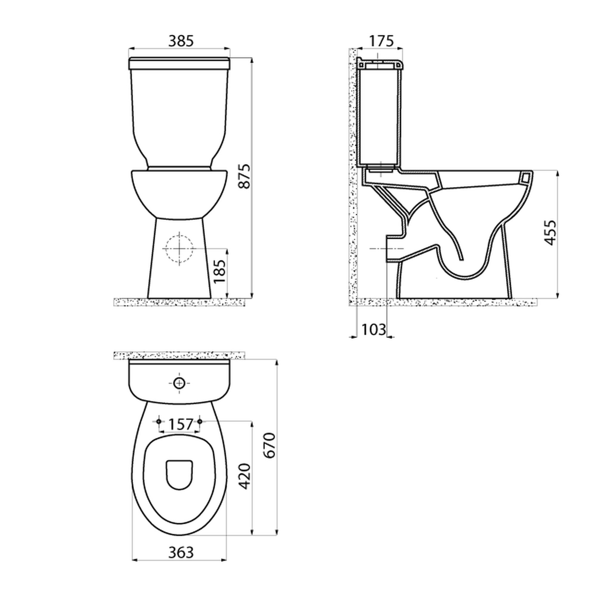 Creavit Bedensel Engelli Ark Klozet Delikli Extra Beyaz BD315-00CB00E-0000