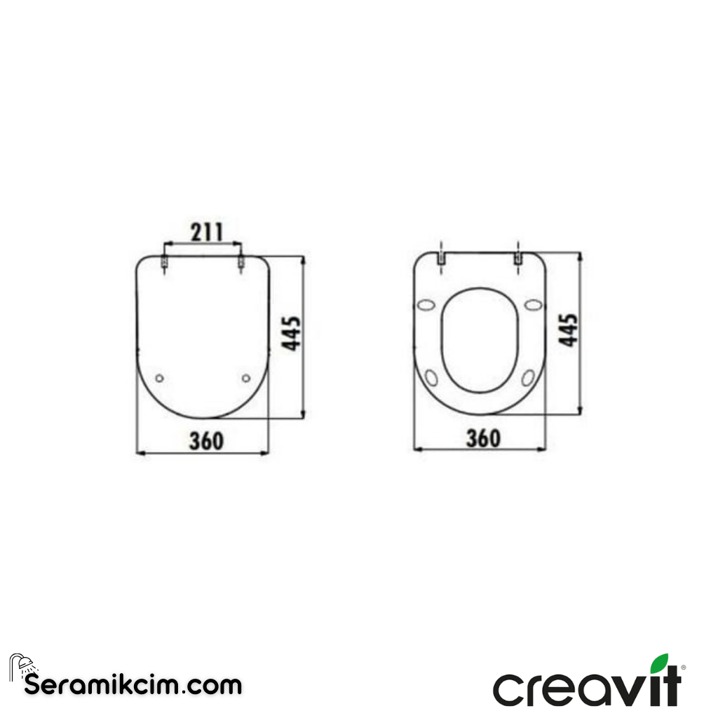 Creavit Duck DP.YK. Cool Grey Mat Klozet Kapağı KC0903.01.1800E - KC0903.01.1800E