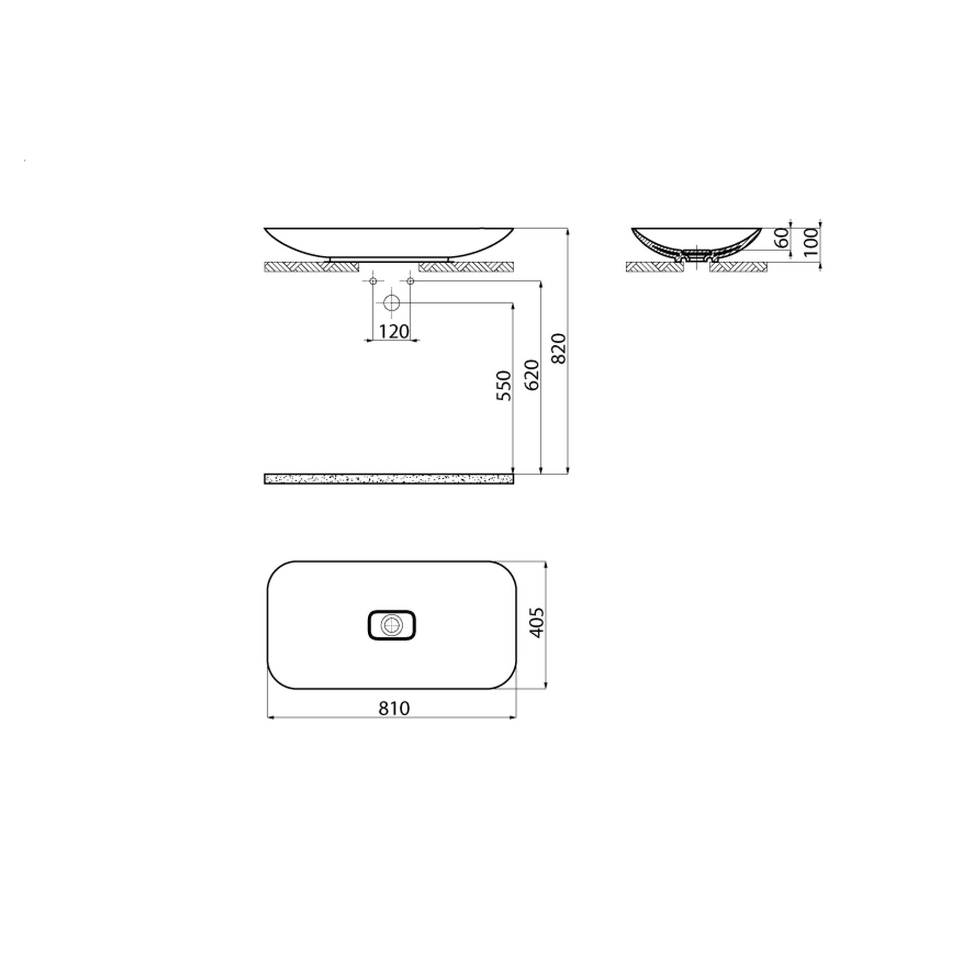 Creavit Foglia Tezgah Üzeri Çanak Lavabo 80 cm .Extra Beyaz FG180-00CB00E-0000