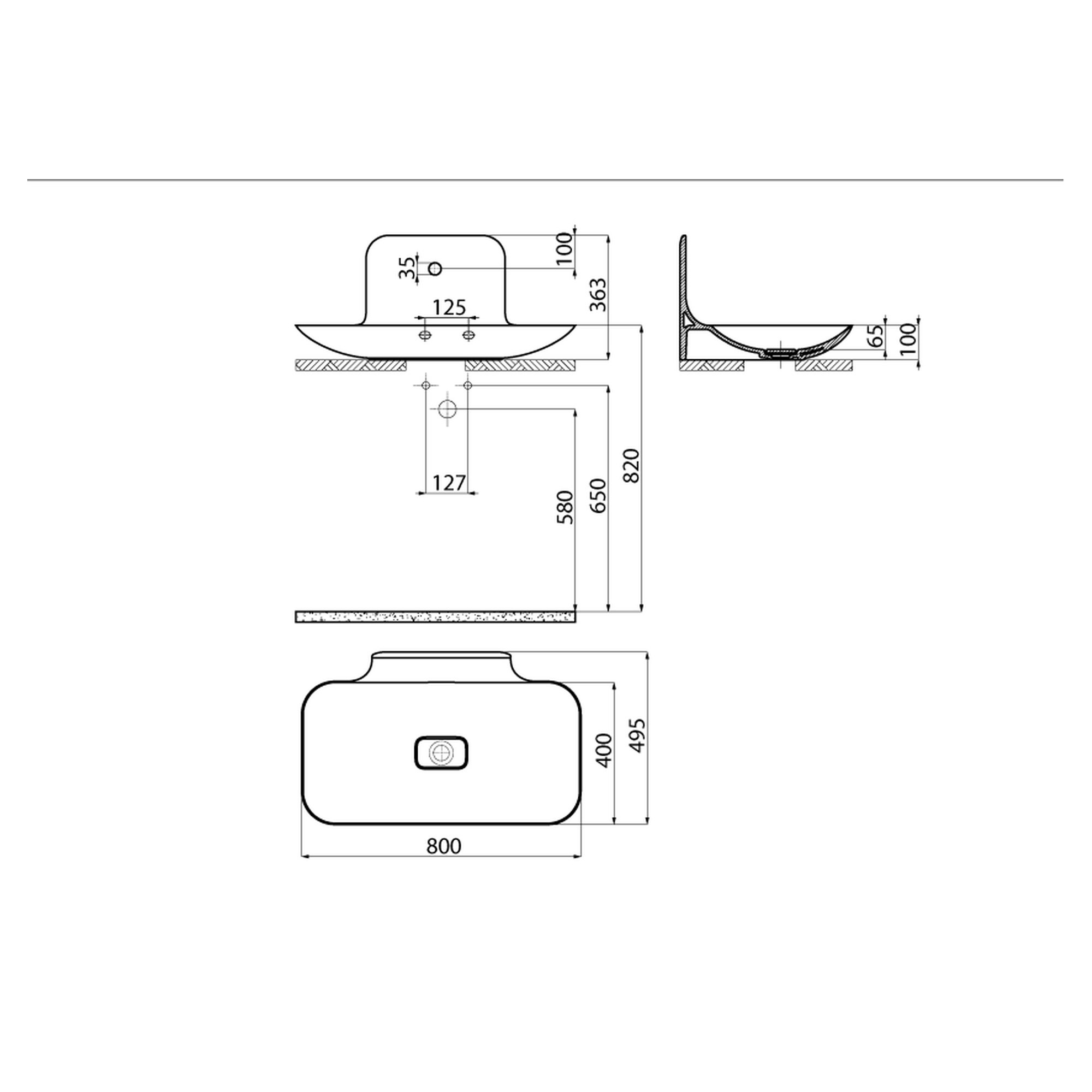 Creavit Foglia Tezgah Üzeri Lavabo Armatürü ür Düzlemli 80 cm .Extra Beyaz FG080-00CB00E-0000