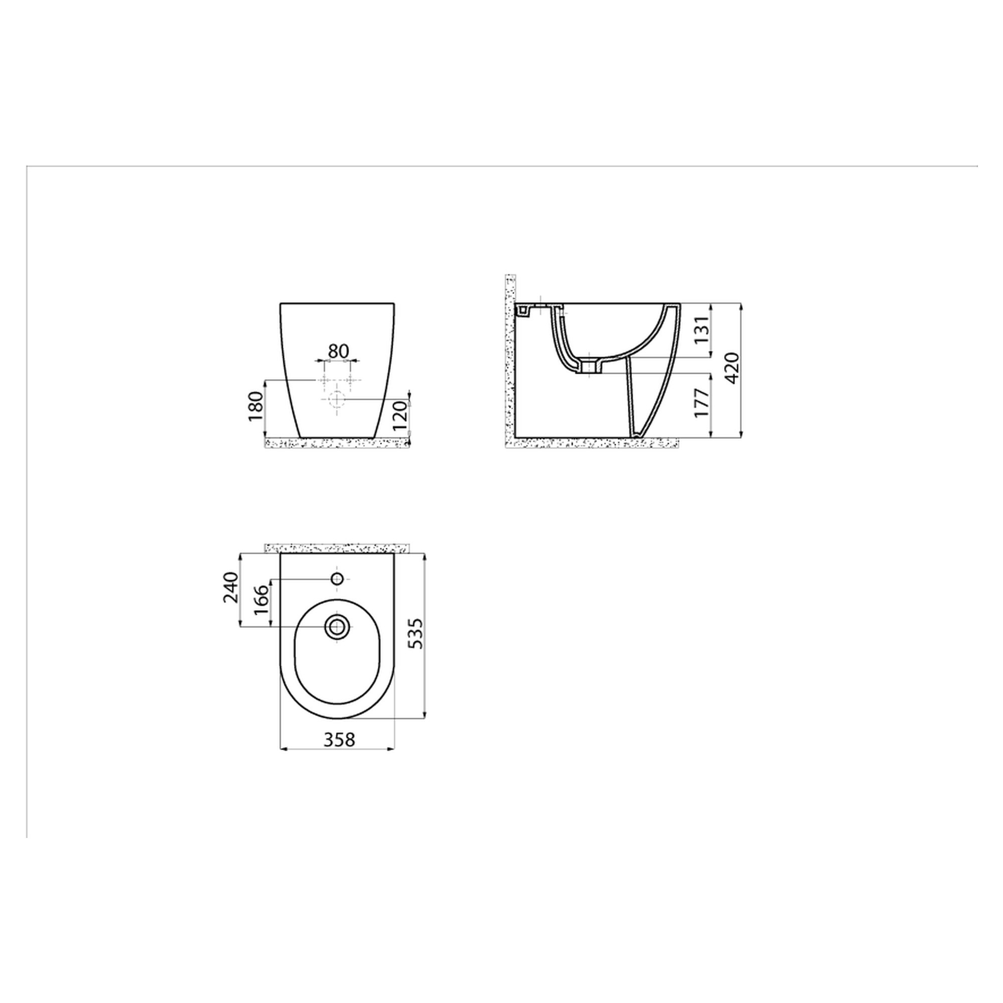 Creavit Free Duvara Dayalı Bide Extra Beyaz FE500-00CB00E-0000
