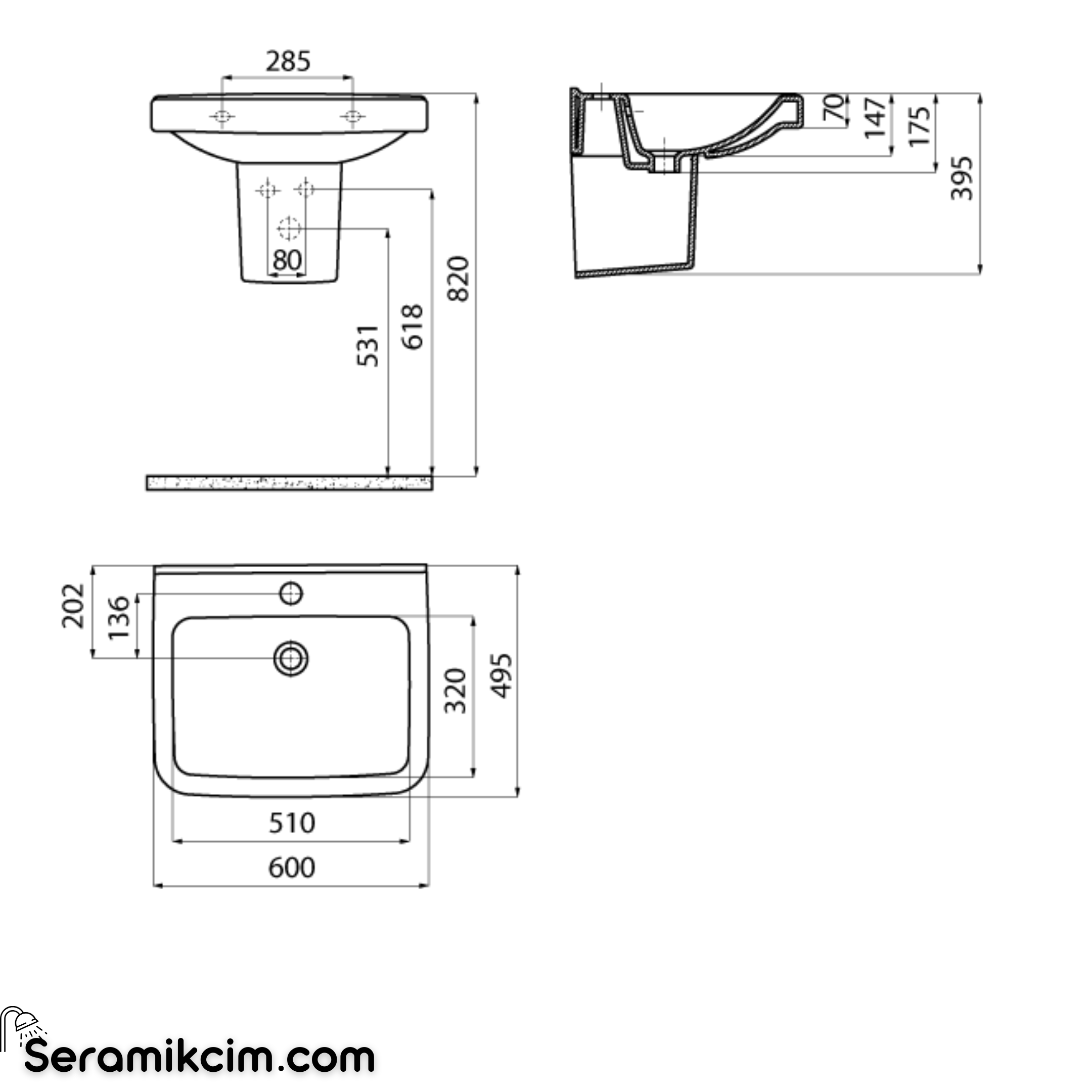 Creavit Lara Lavabo 60 cm Extra Beyaz LR060-00CB00E-0000