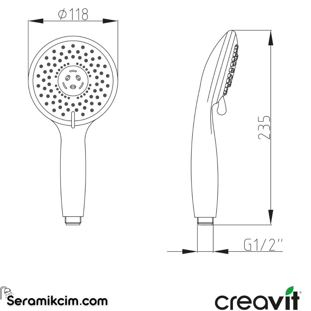 Creavit Mafsallı El Duş Seti 3F DS.SH150