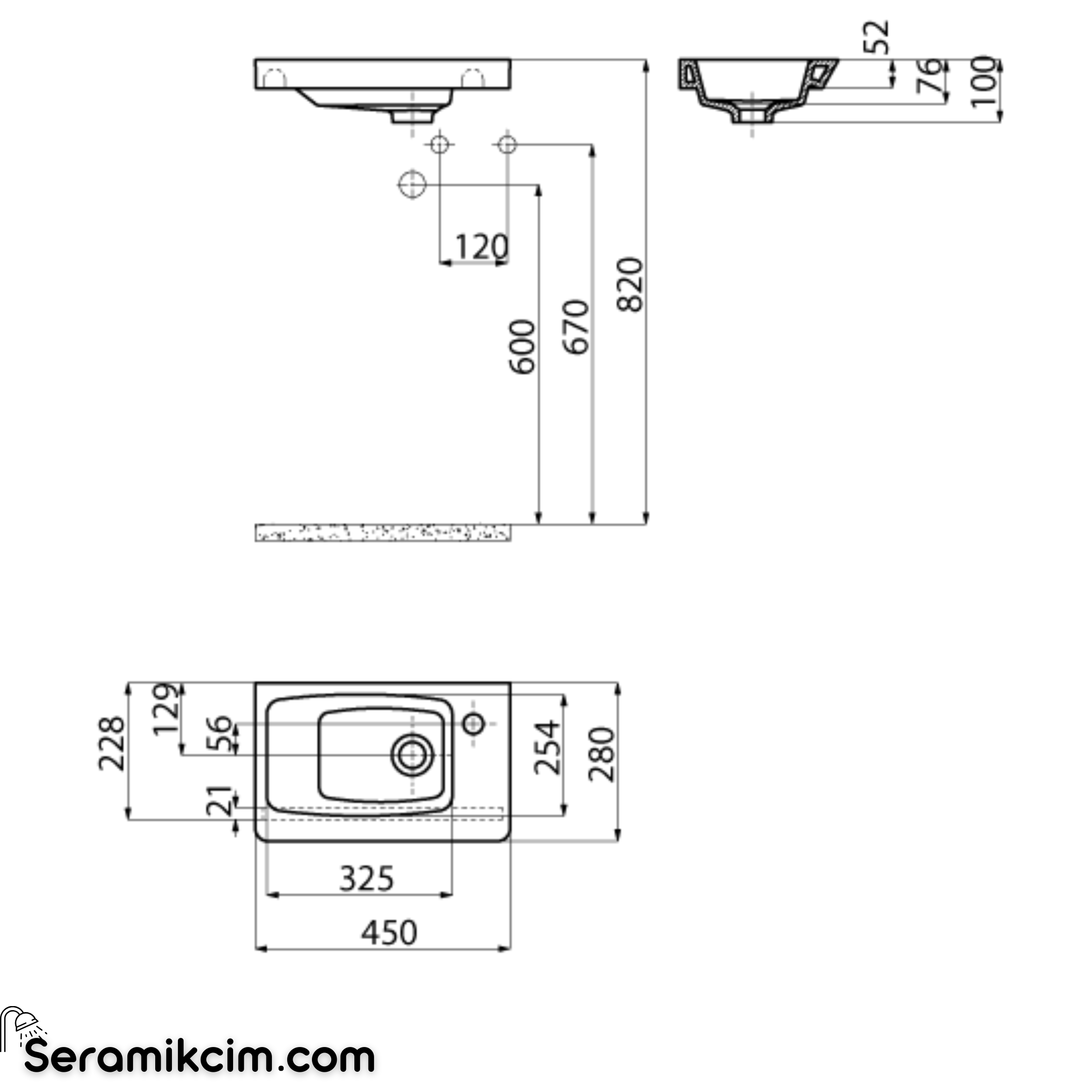 Creavit Memory Etajerli Lavabo 45 cm Extra Beyaz MY045-00CB00E-0000