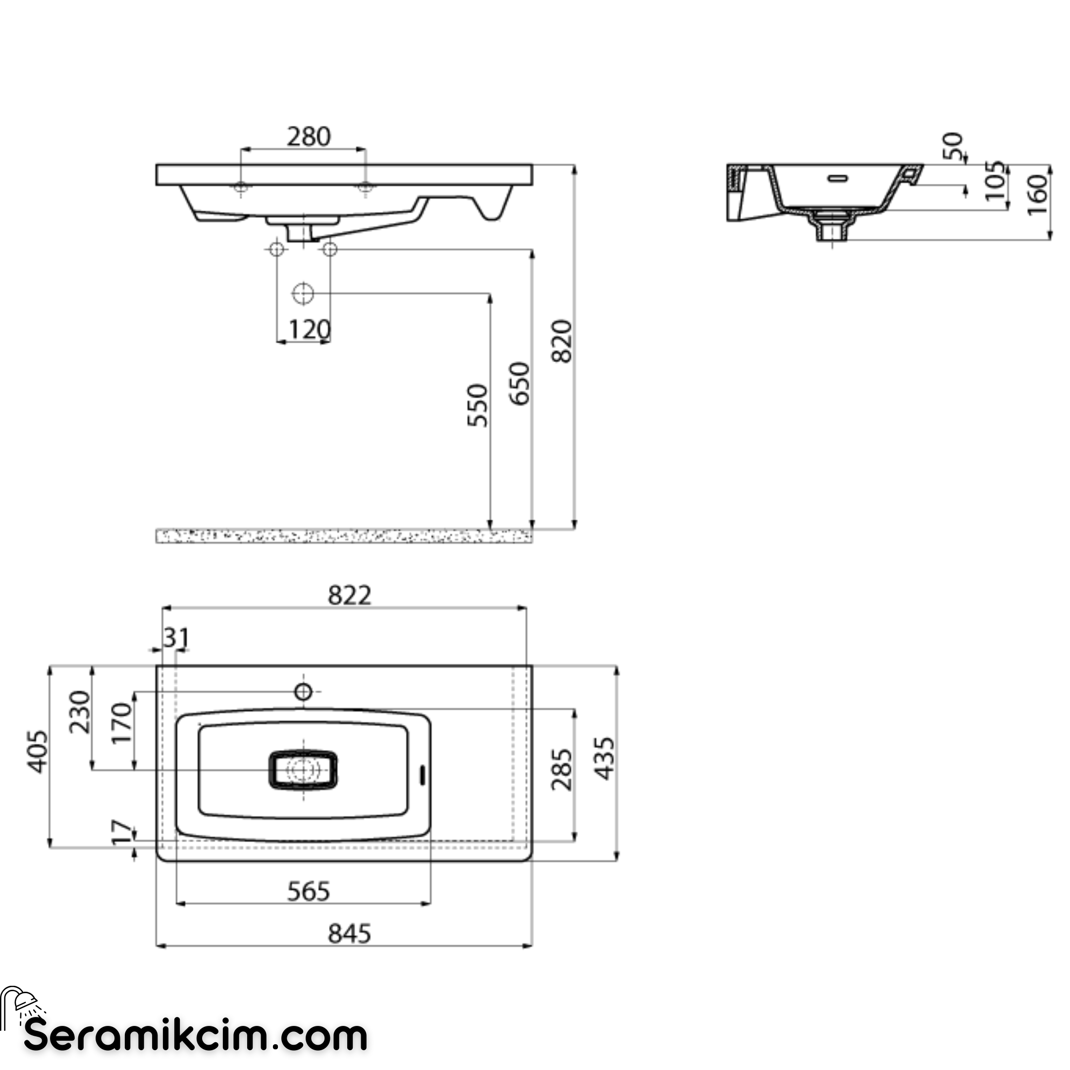 Creavit Memory Etajerli Lavabo 85 cm Extra Beyaz MY085-00CB00E-0000