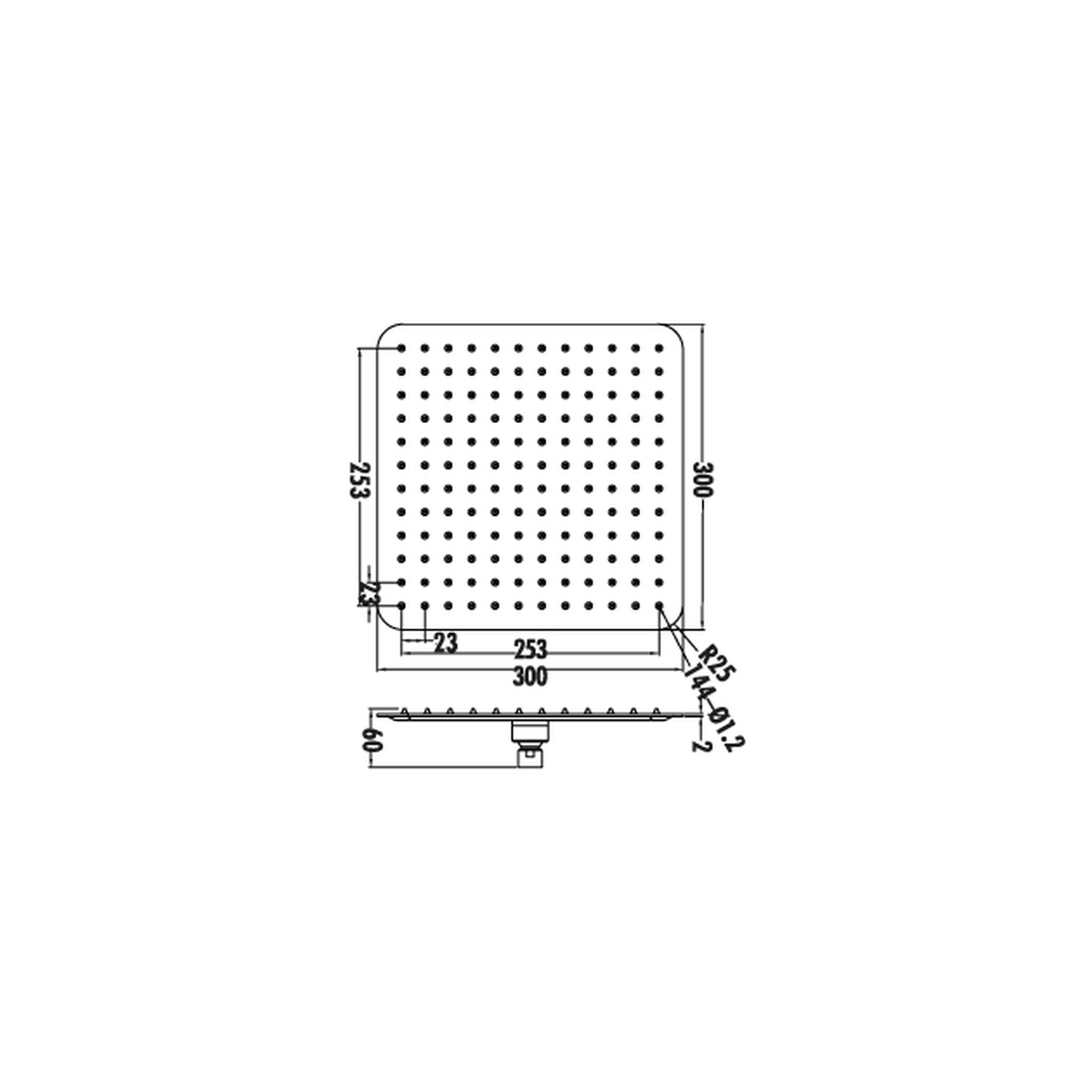 Creavit Paslanmaz Slim Tepe Duş Başlığı Kare 300mm DS.SH4030