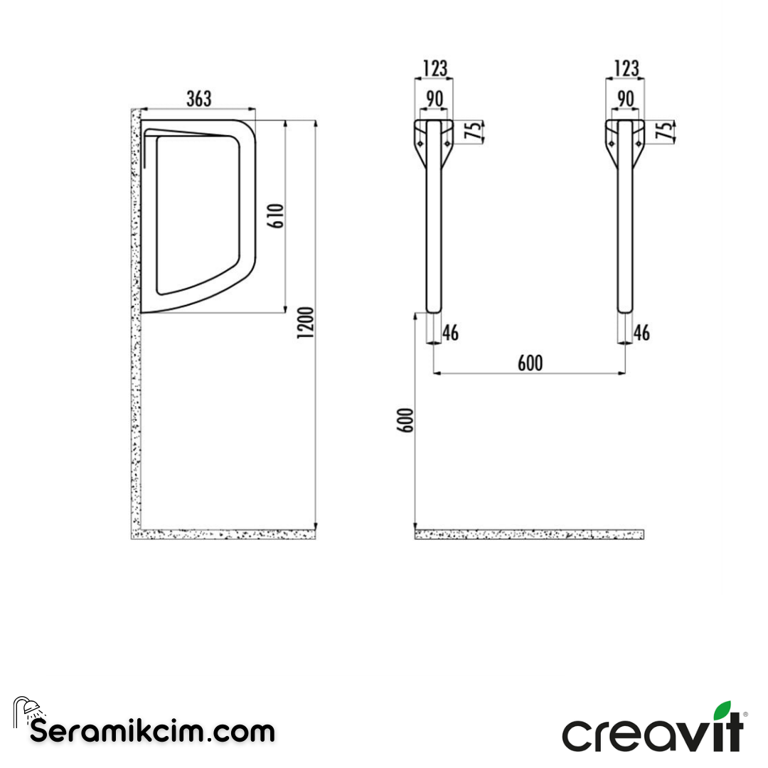 Creavit Pisuvar Ara Bölme Extra Beyaz TP660-00CB00E-0000 - TP660-00CB00E-0000