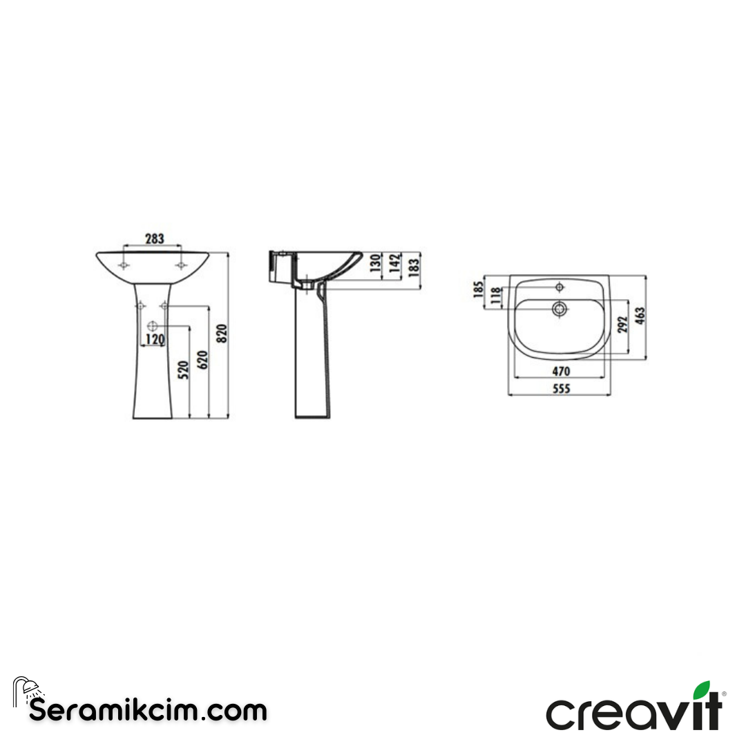 Creavit Pitta Kolon Ayak Extra Beyaz PA250-00CB00E-0000 - PA250-00CB00E-0000