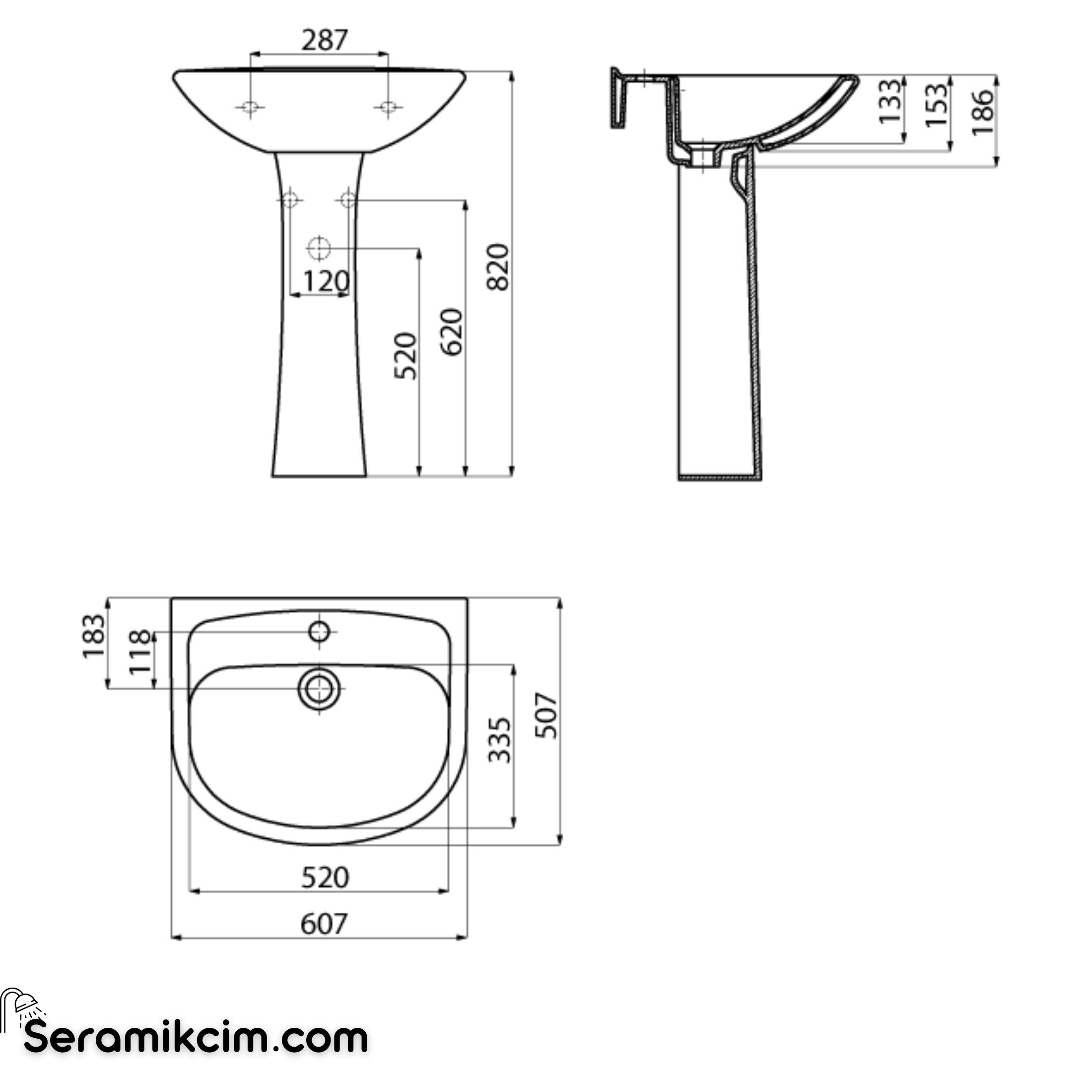 Creavit Pitta Lavabo 60 cm Extra Beyaz PA060-00CB00E-0000