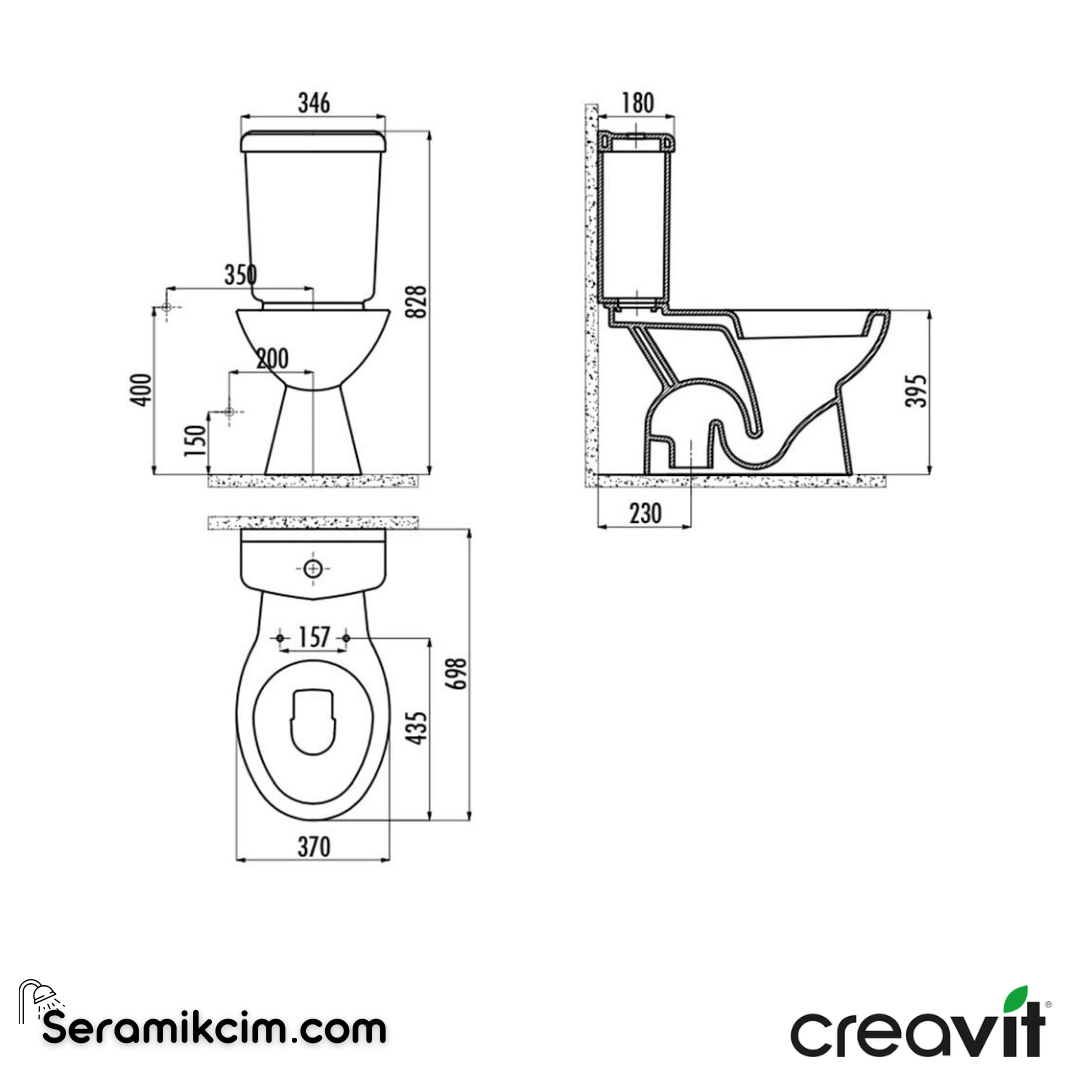 Creavit Pitta Rezervuar Extra Beyaz PA410-00CB00E-0000 - PA410-00CB00E-0000