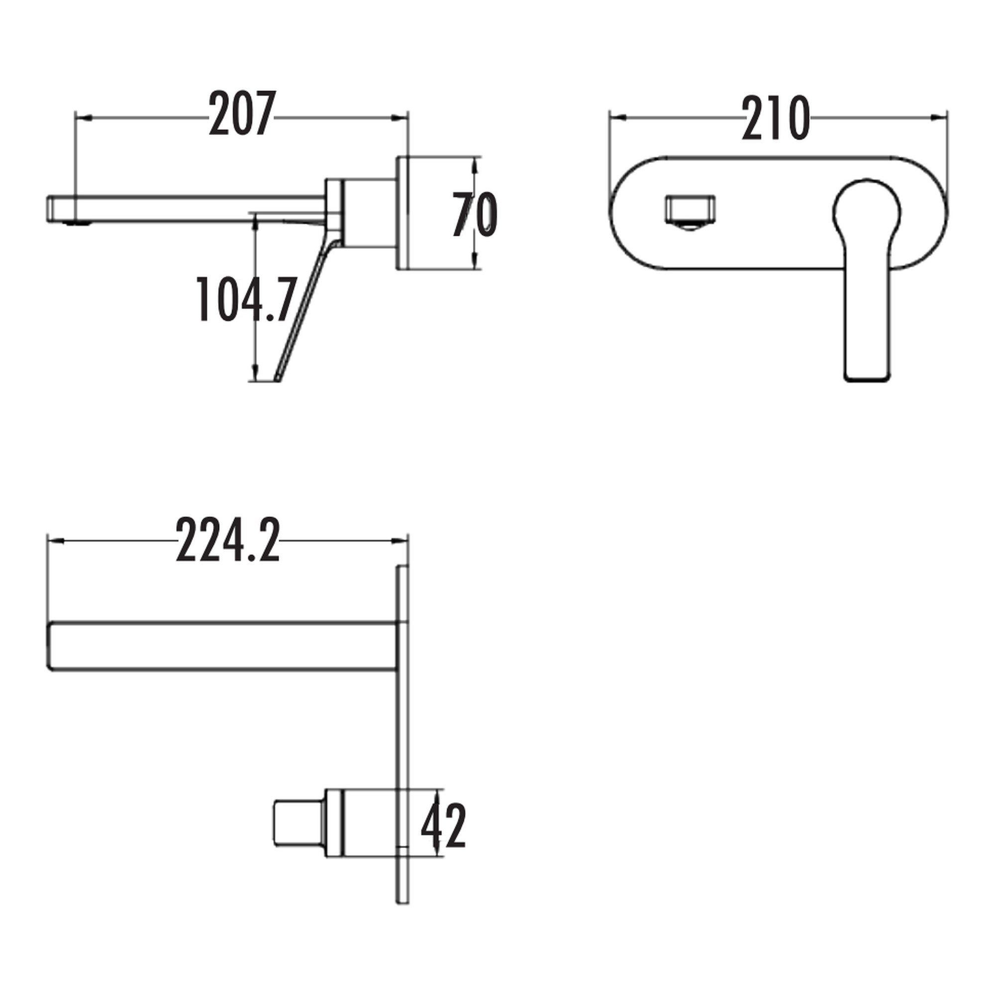 Creavit Ritmo Ankastre Lavabo Armatürü -MetalikGri BT.RT1400GR