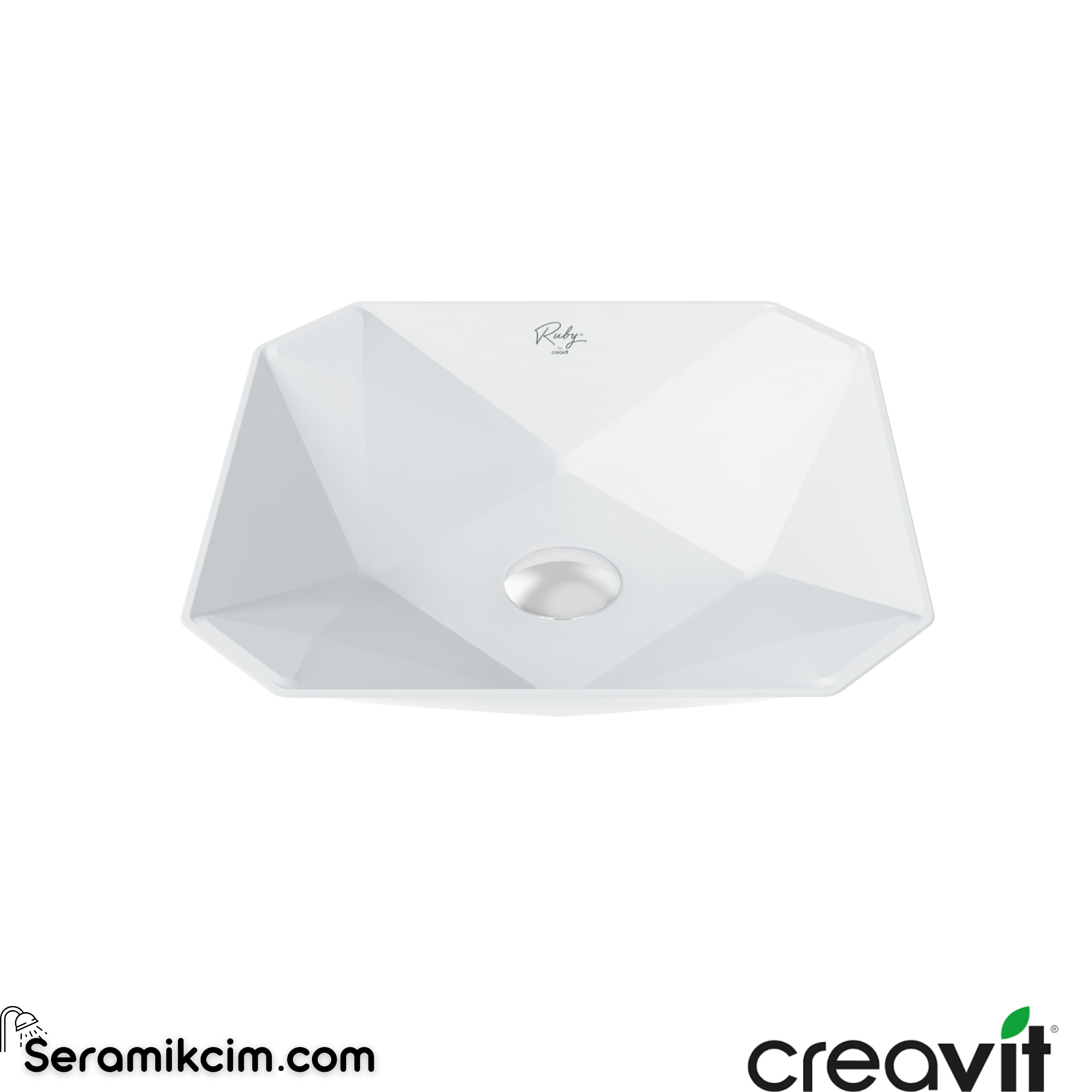 Creavit Ruby Tezgah Üzeri Lavabo 40x40 cm  RB040-00CB42E-0000