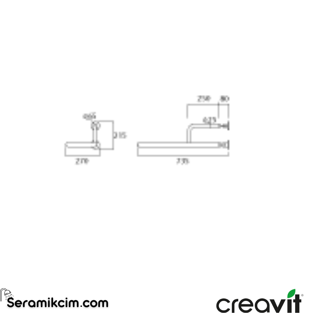 Creavit Sabit Tutunma Barı (Krom) TB100