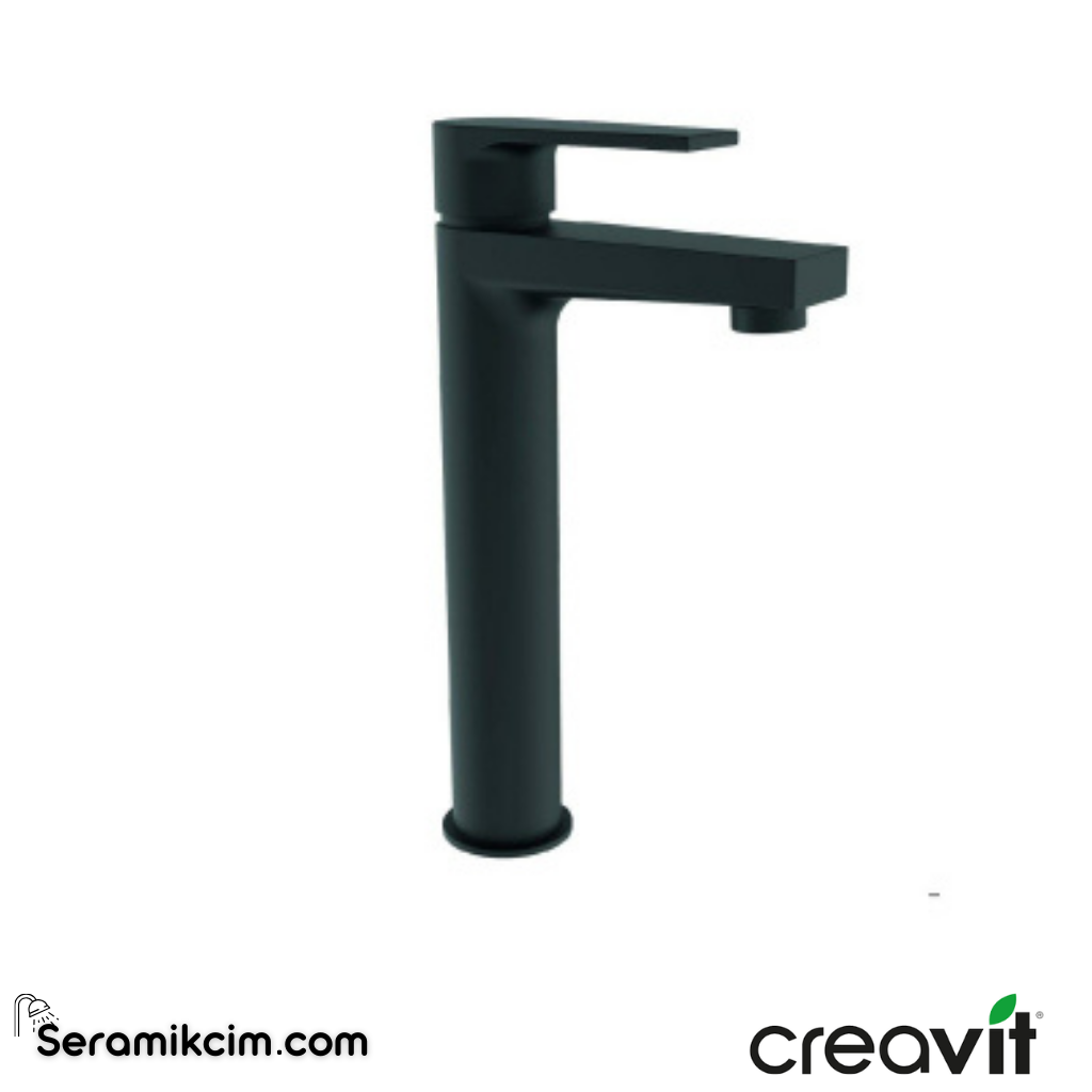 Creavit Sharp Uzun Lavabo Armatürü Mat Siyah BT.SR6500S - BT.SR6500S