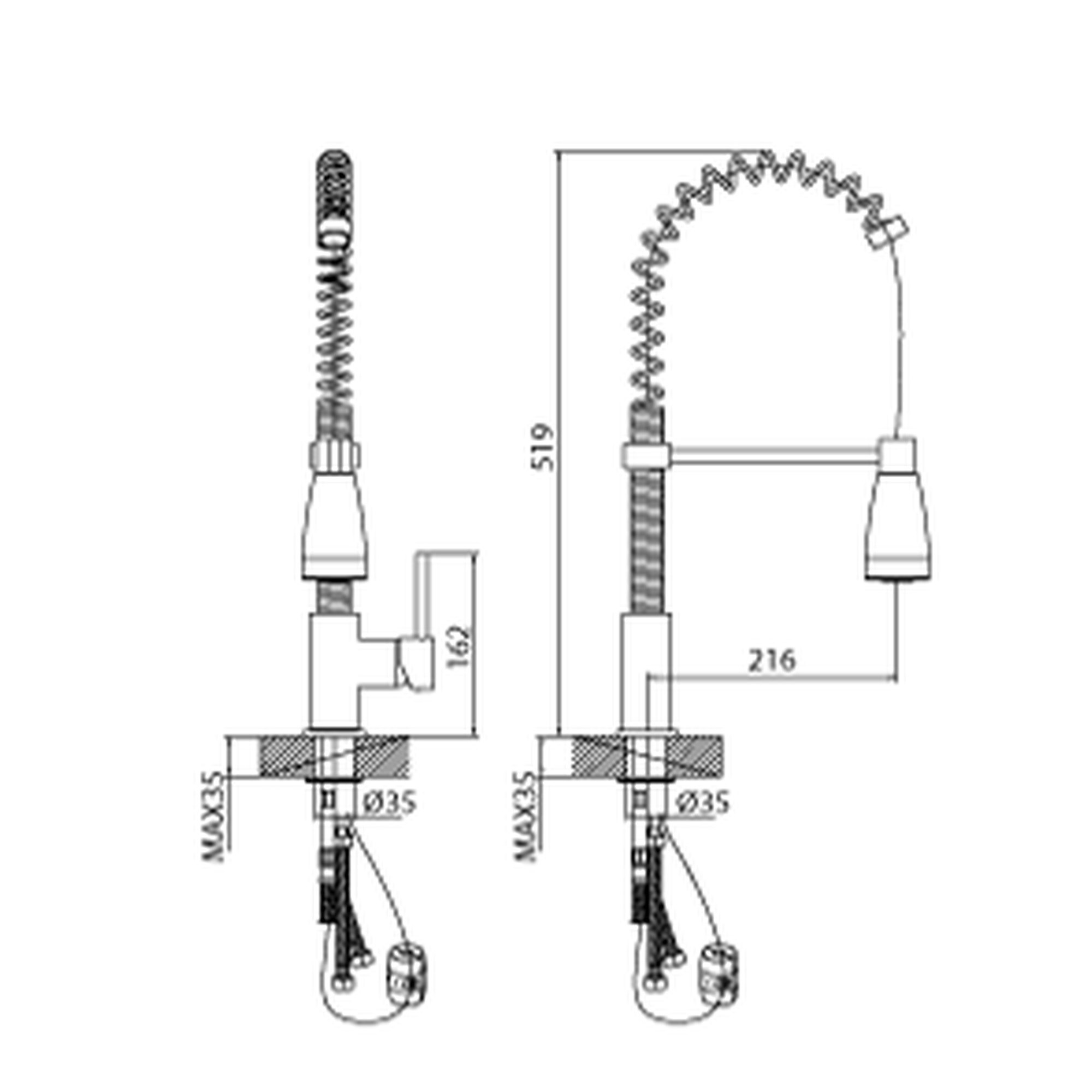 Creavit Sipiralli Mutfak Armatürü BT.MF9910L