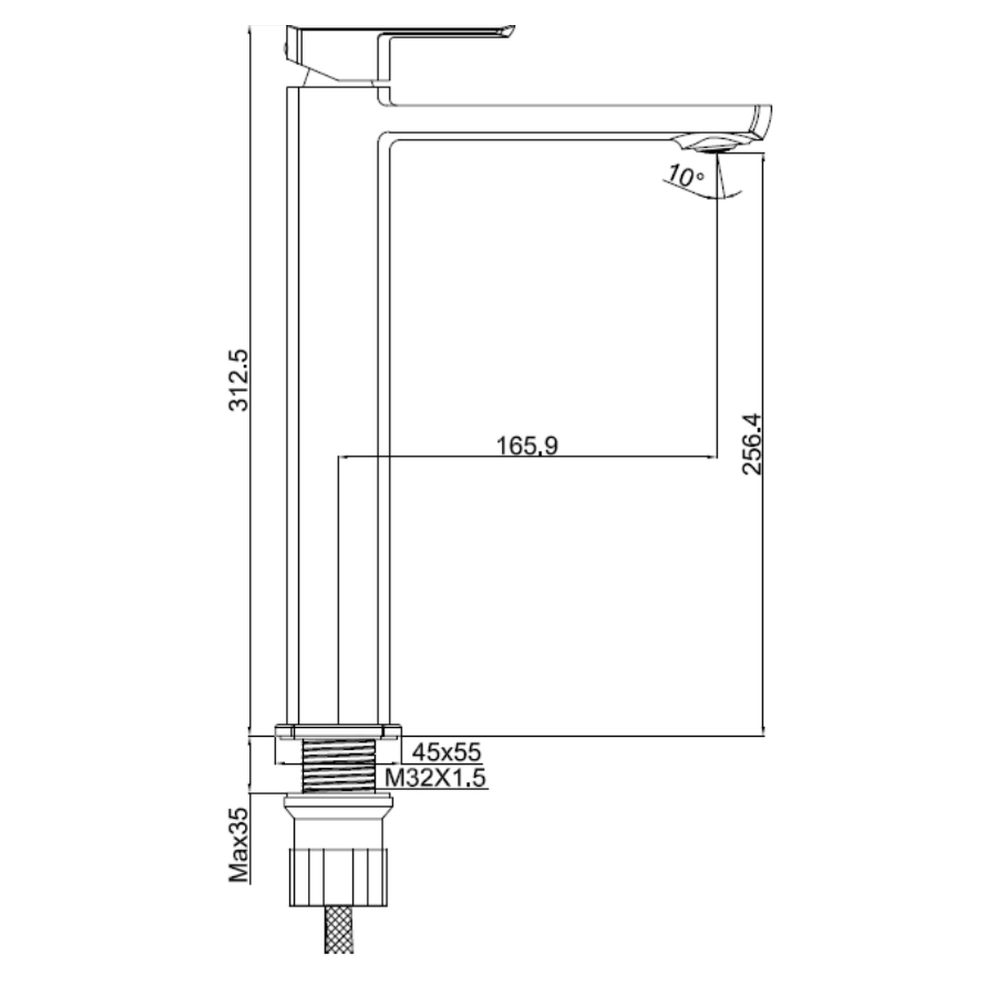 Creavit Slope XL Uzun Lavabo Armatürü BT.SP6500